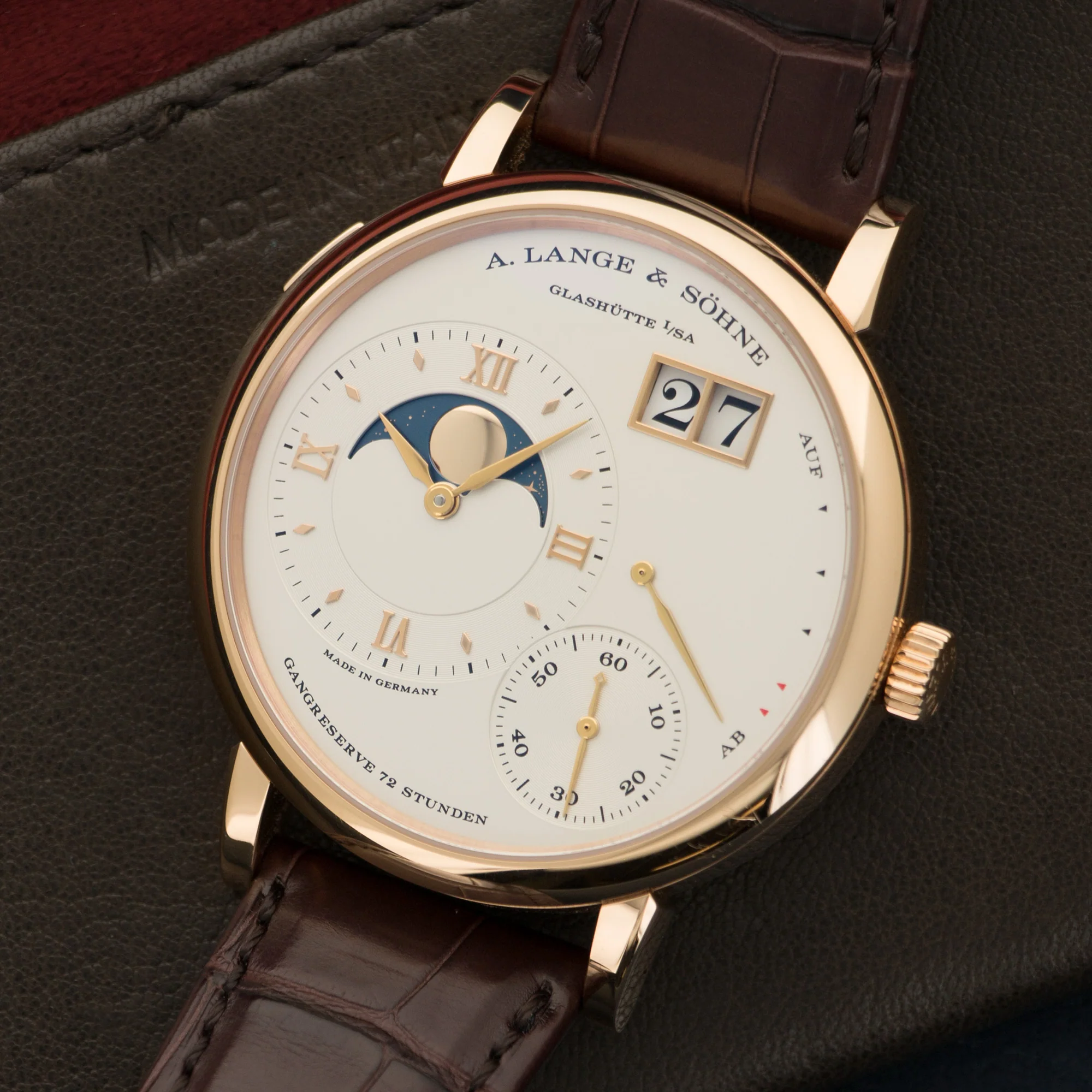 A. Lange & Sohne Rose Gold Grand Lange 1 Moonphase Watch Ref. 139.032 - Image 2