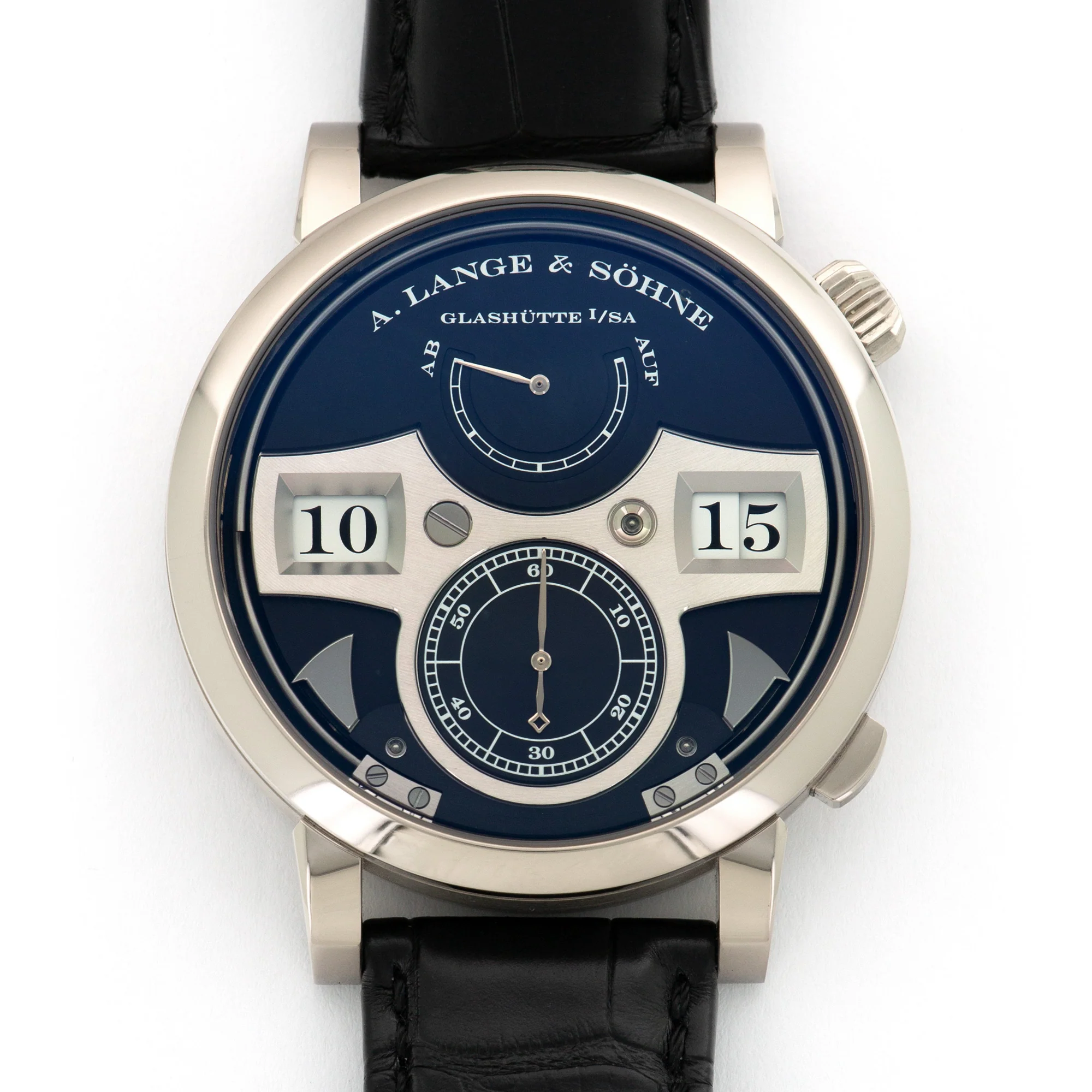A. Lange & Sohne White Gold Zeitwerk Striking Time Watch Ref. 145.029