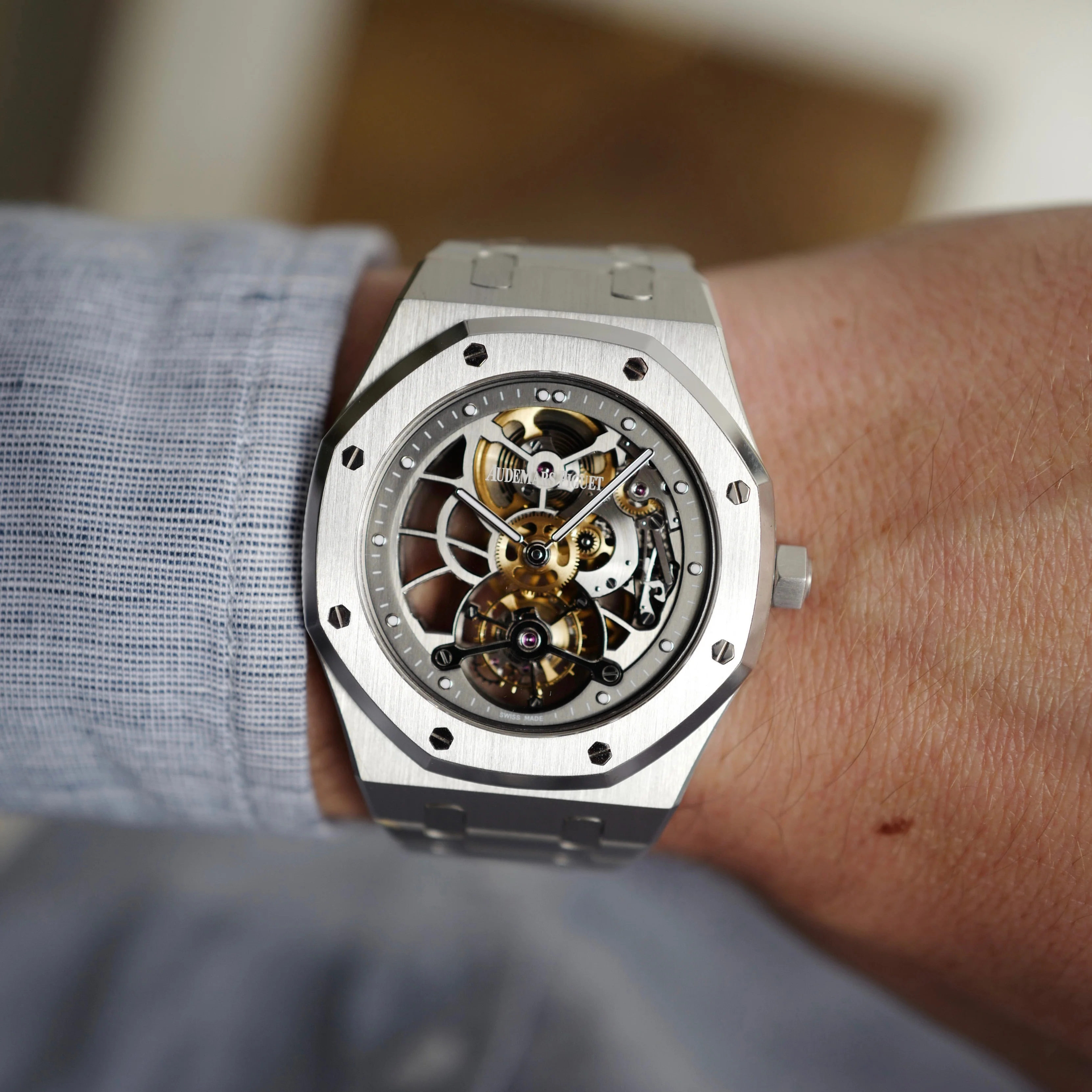 Audemars Piguet Royal Oak Platinum Skeletonized Tourbillon Watch Ref. 26511 - Image 7