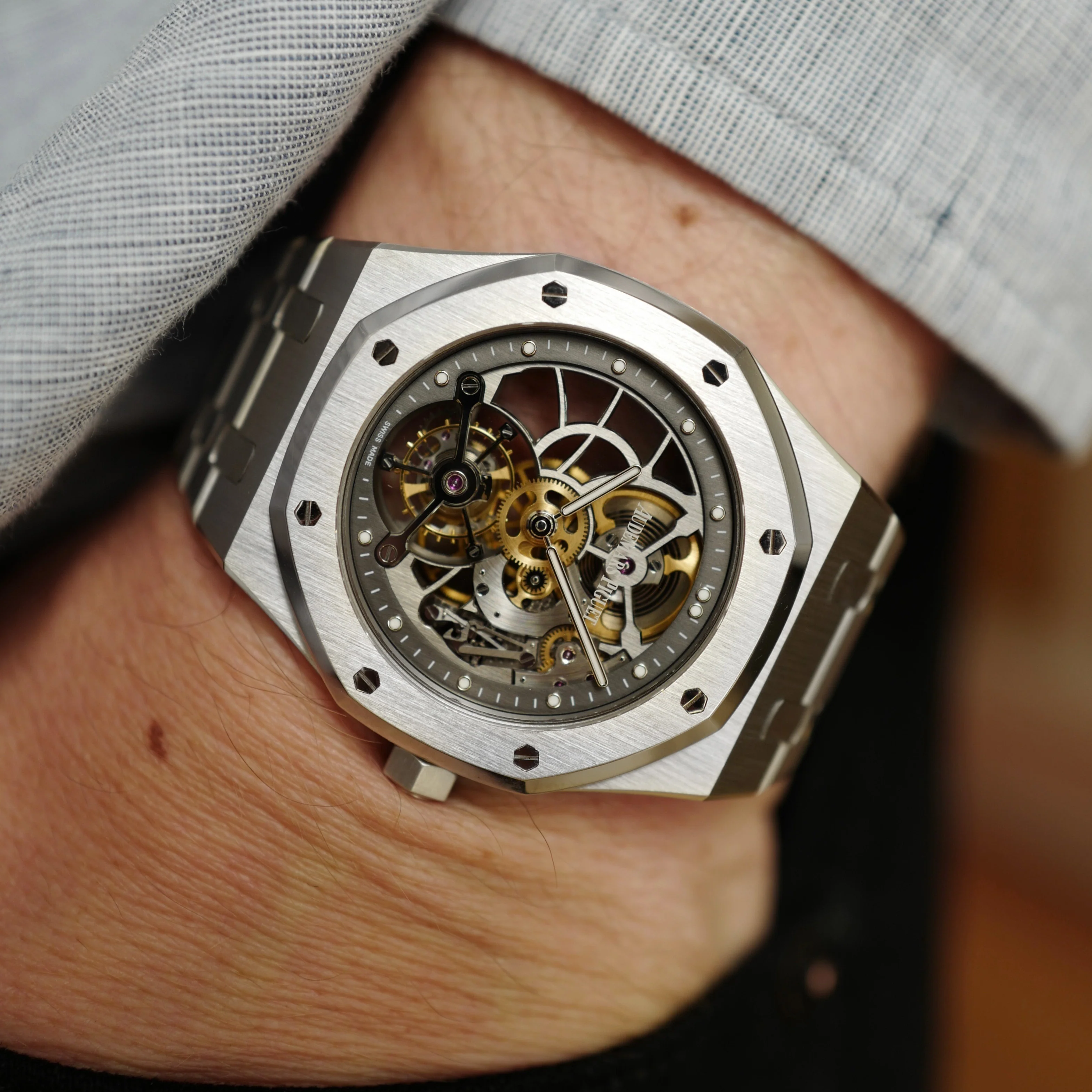 Audemars Piguet Royal Oak Platinum Skeletonized Tourbillon Watch Ref. 26511 - Image 8