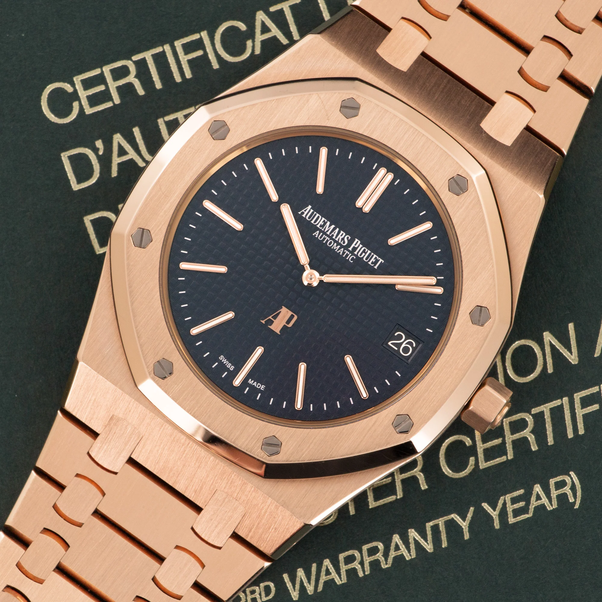 Audemars Piguet Rose Gold Royal Oak Ultra-Thin Watch Ref. 15202 - Image 2