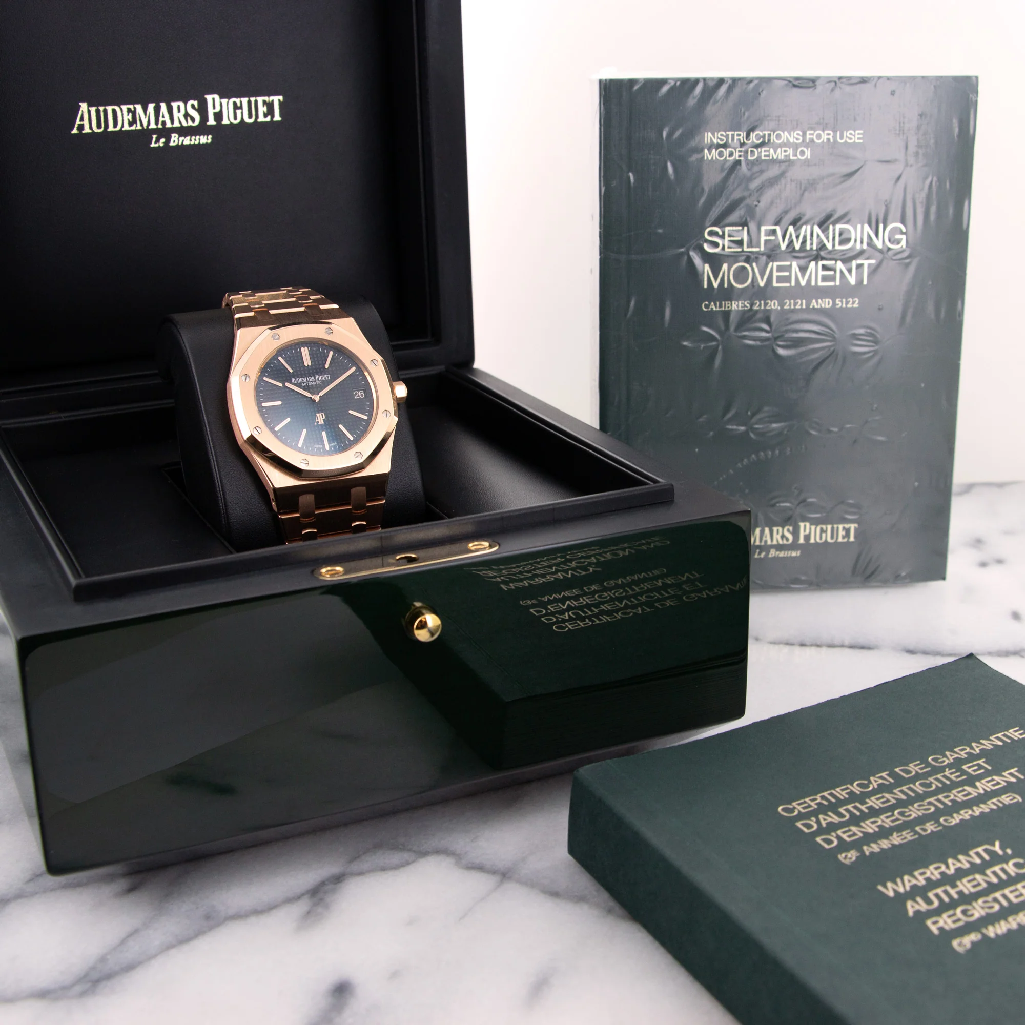 Audemars Piguet Rose Gold Royal Oak Ultra-Thin Watch Ref. 15202 - Image 6