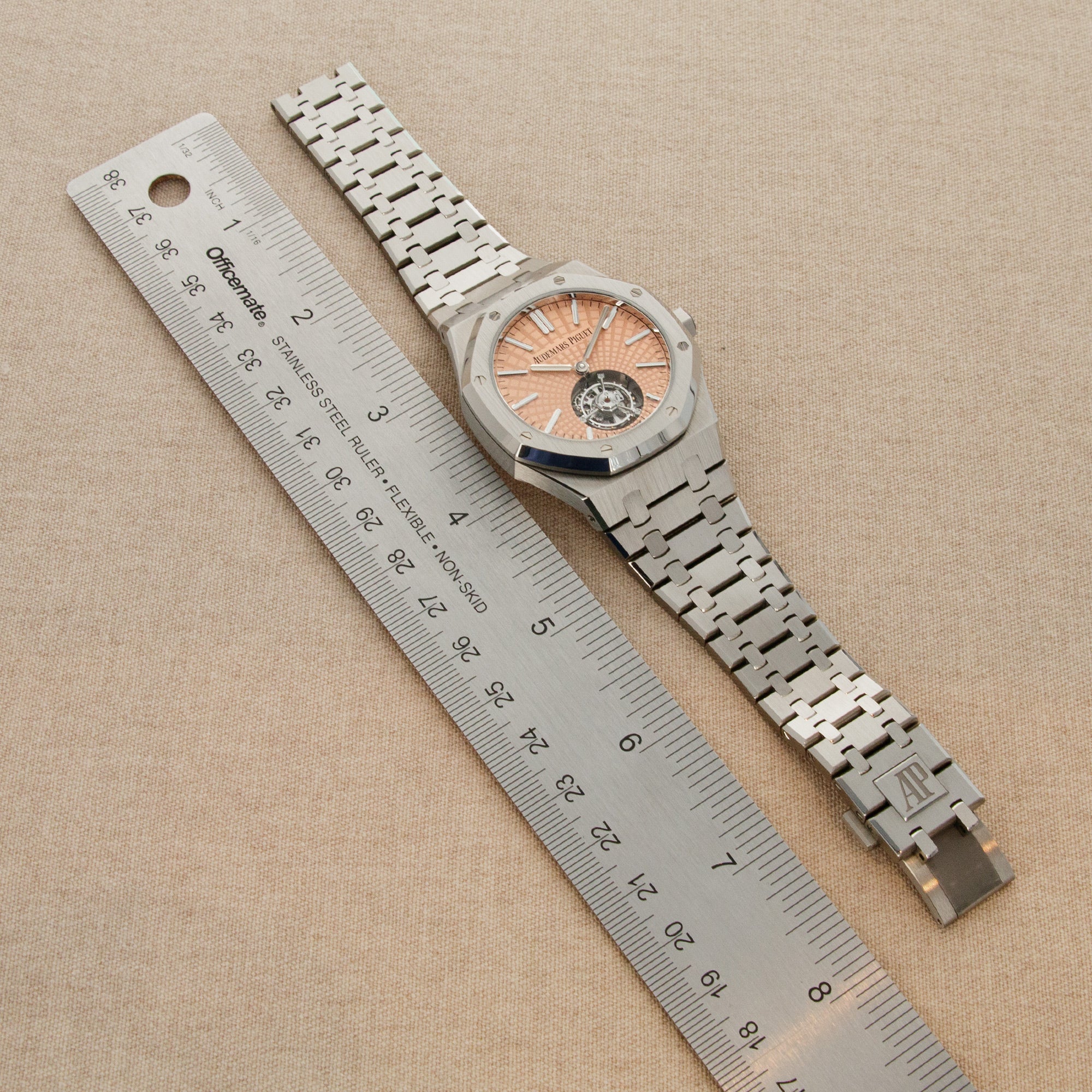 Audemars Piguet Royal Oak Salmon Dial Tourbillon Watch Ref. 26531 - Image 8
