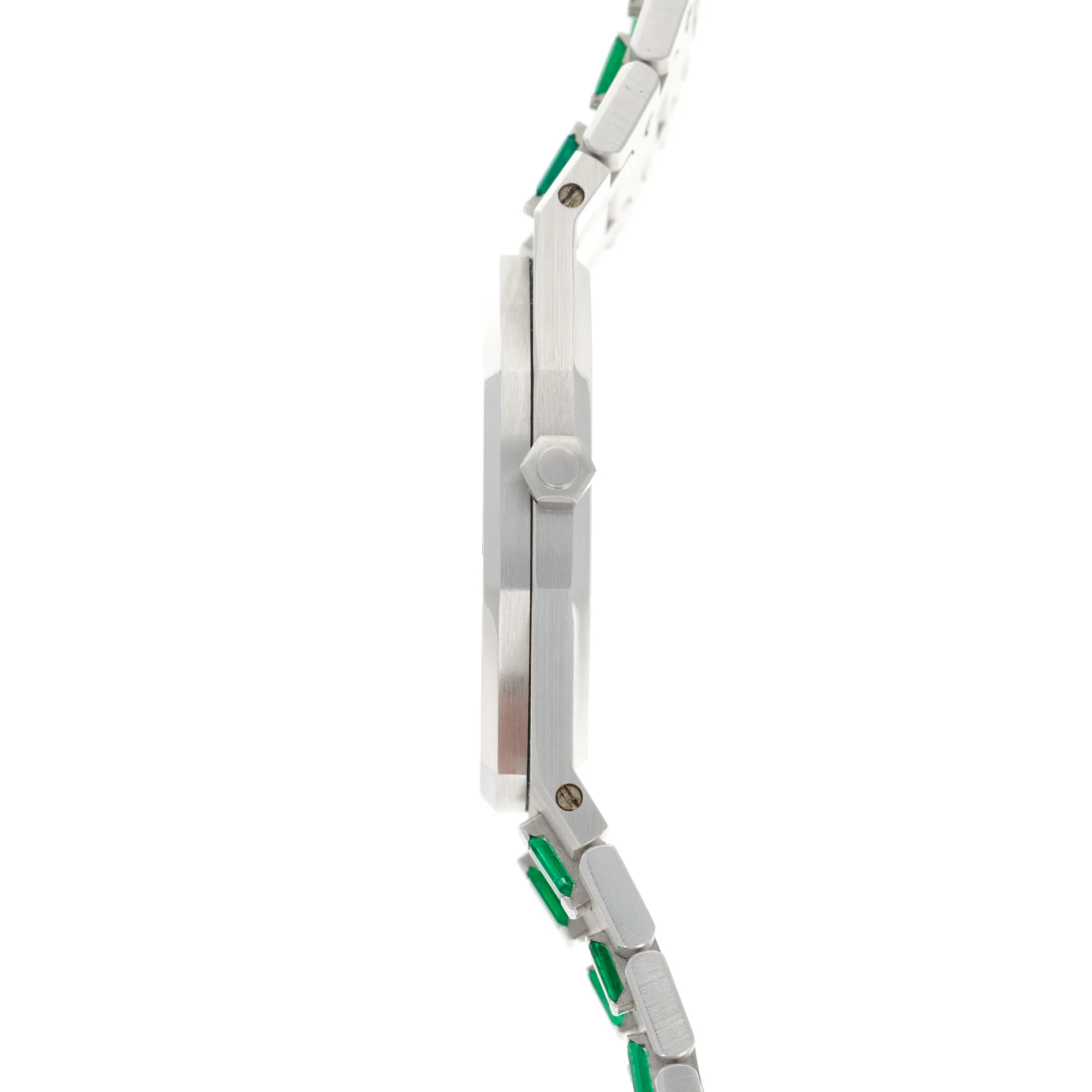 Audemars Piguet White Gold Emerald & Diamond Royal Oak Watch Ref. 56752 - Image 3