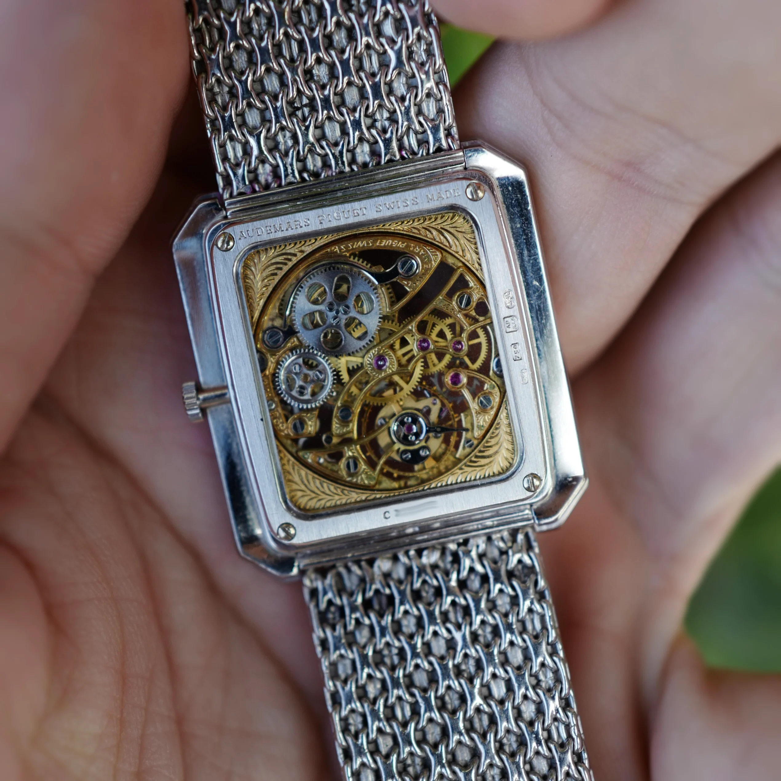 Audemars Piguet White Gold Skeleton Watch Ref. 4660 with Baguette Diamonds - Image 4