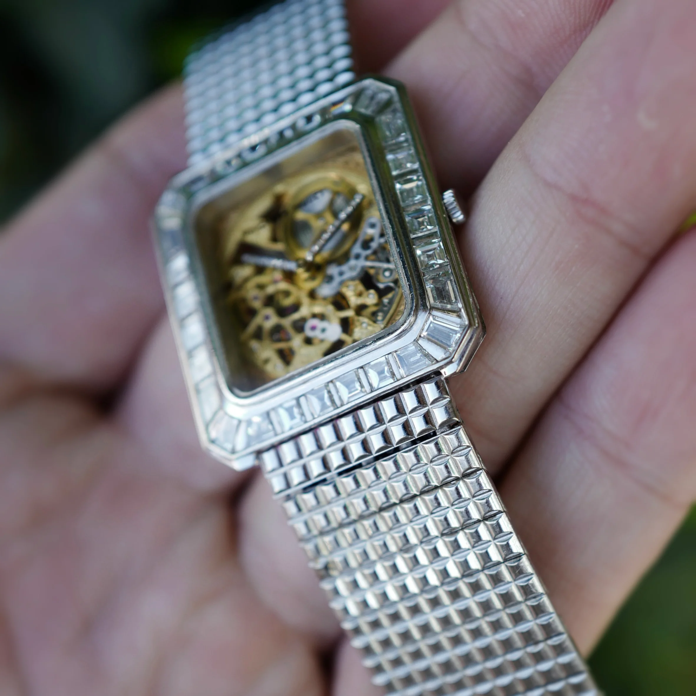 Audemars Piguet White Gold Skeleton Watch Ref. 4660 with Baguette Diamonds - Image 6
