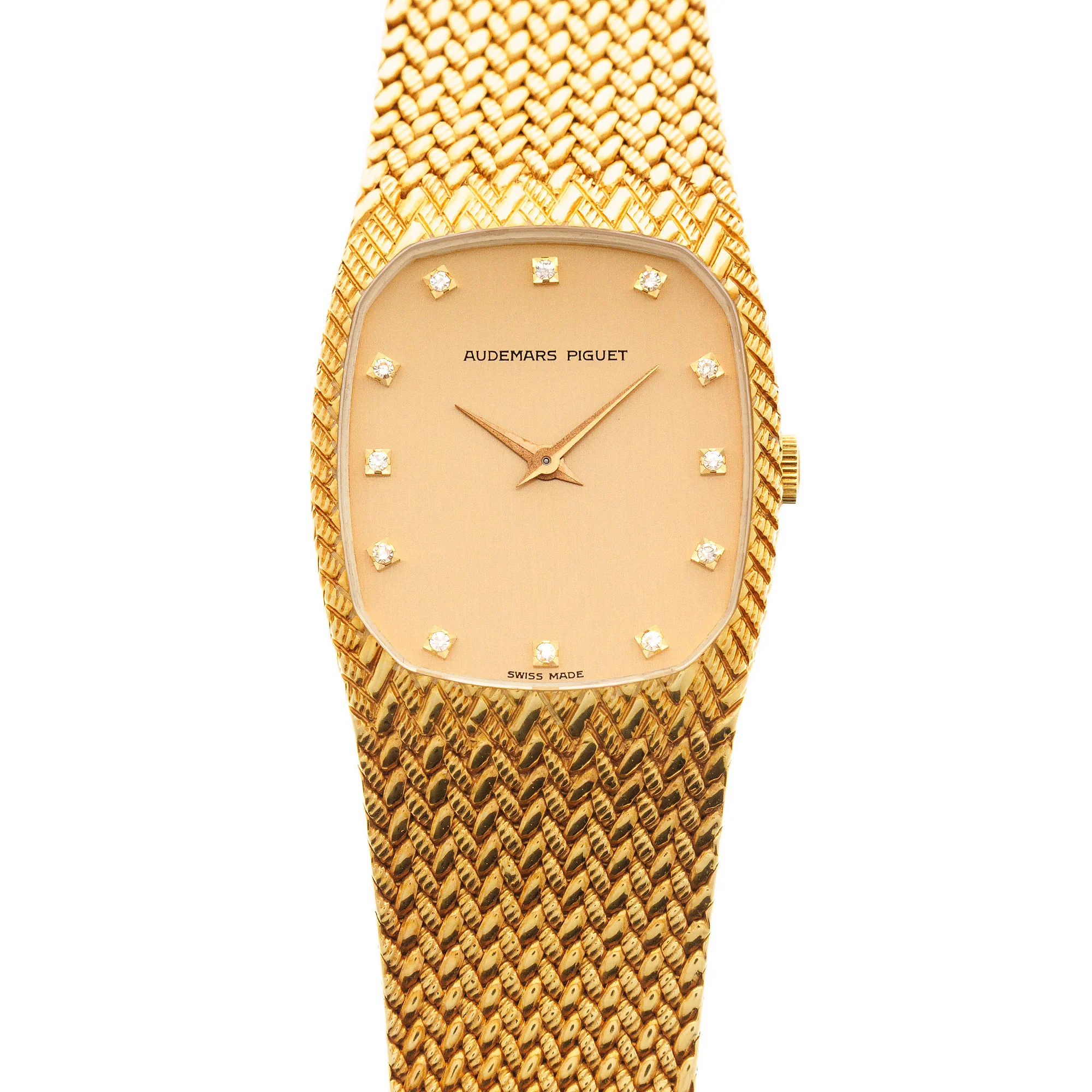 Audemars Piguet Yellow Gold Bracelet Watch with Diamond Markers