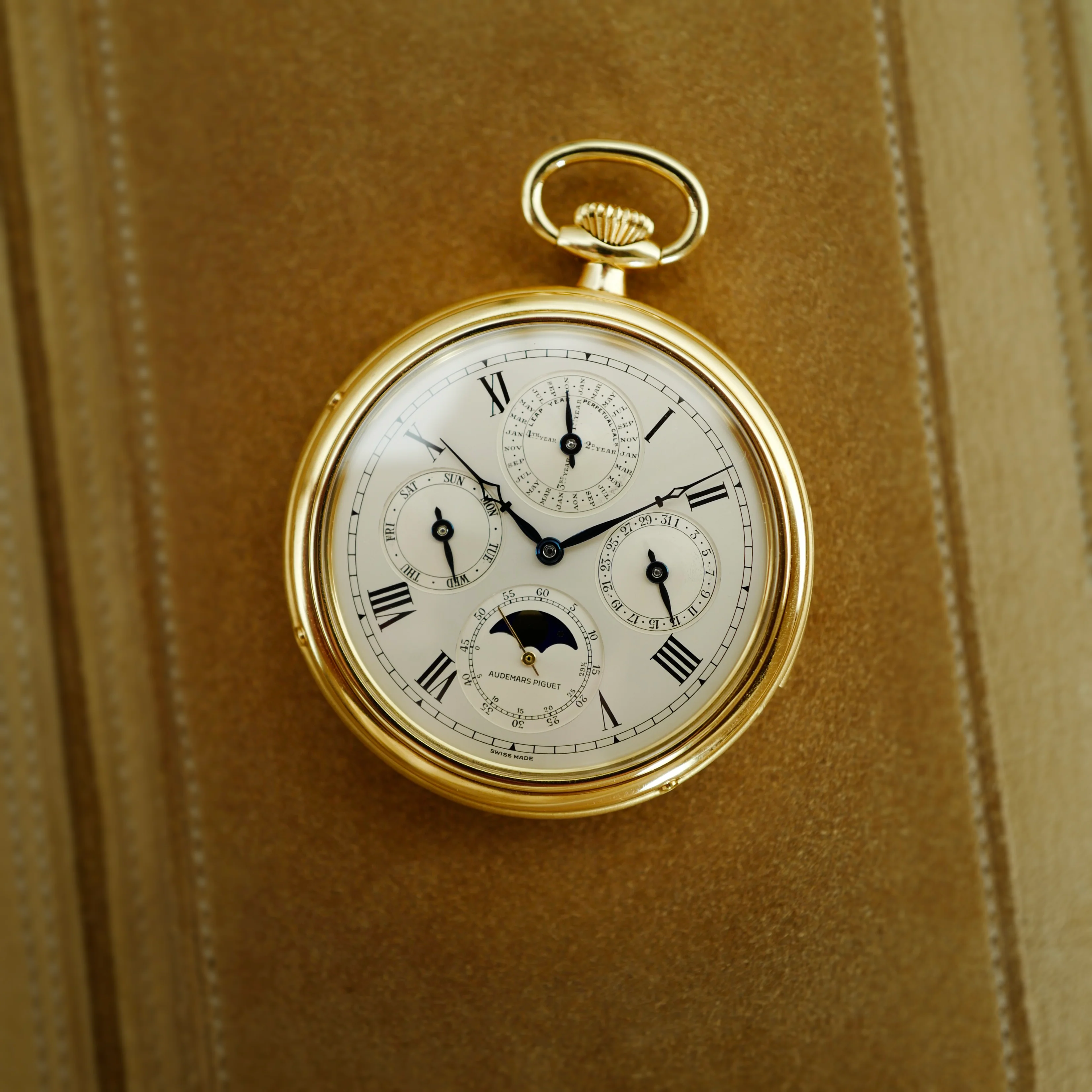 Audemars Piguet Yellow Gold Perpetual Calendar Minute Repeater Pocket Watch, Retailed by Asprey - Image 6