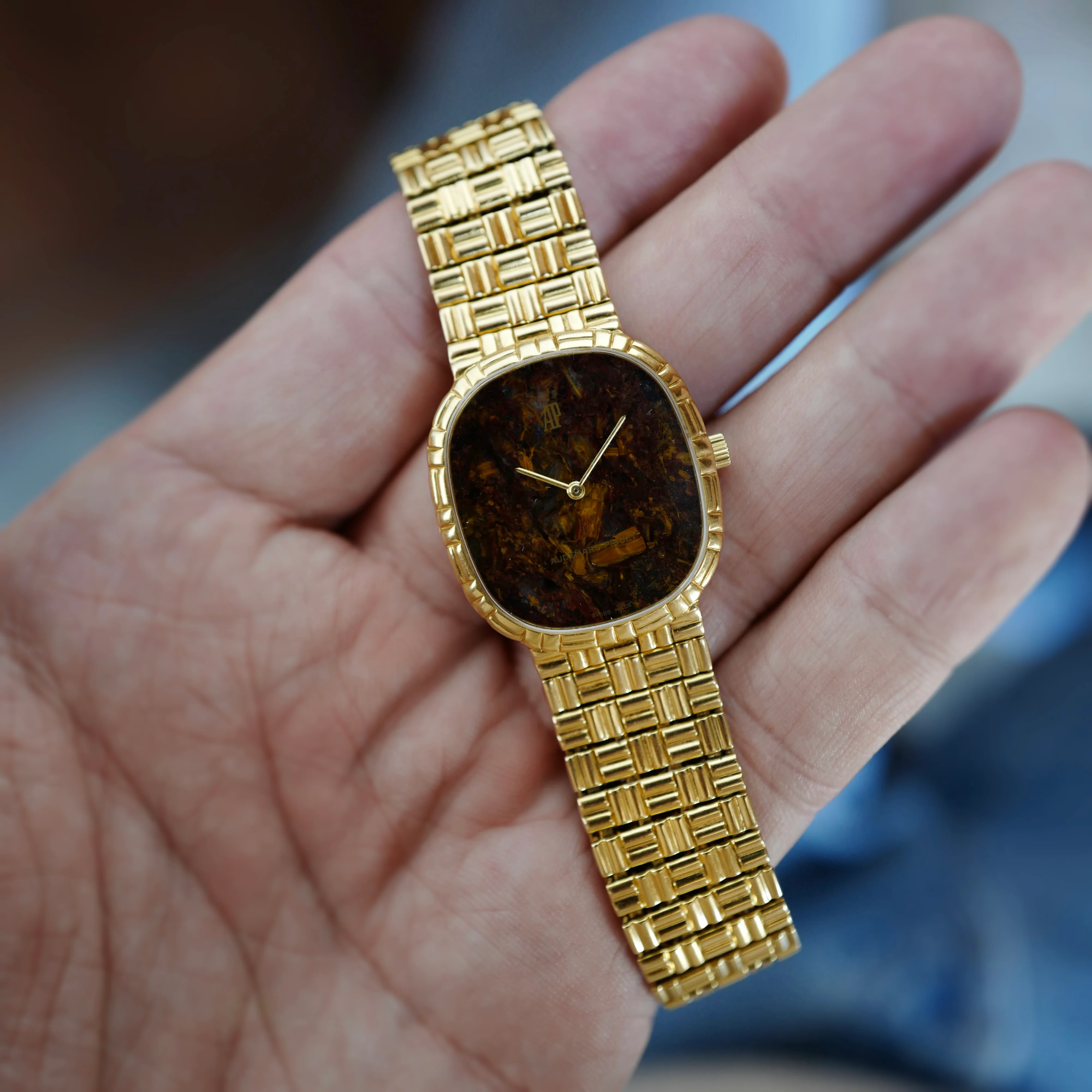 Audemars Piguet Yellow Gold Pietersite Stone Dial Watch Ref. 4647 - Image 3