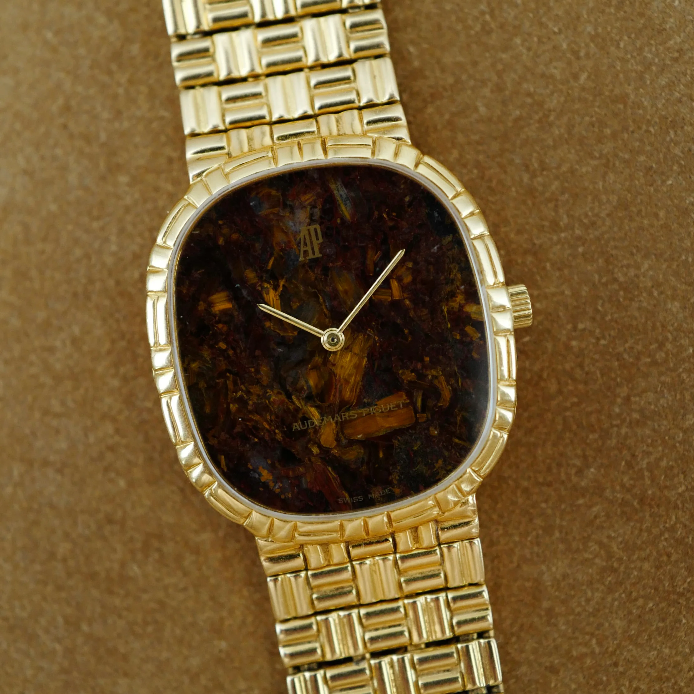 Audemars Piguet Yellow Gold Pietersite Stone Dial Watch Ref. 4647 - Image 4