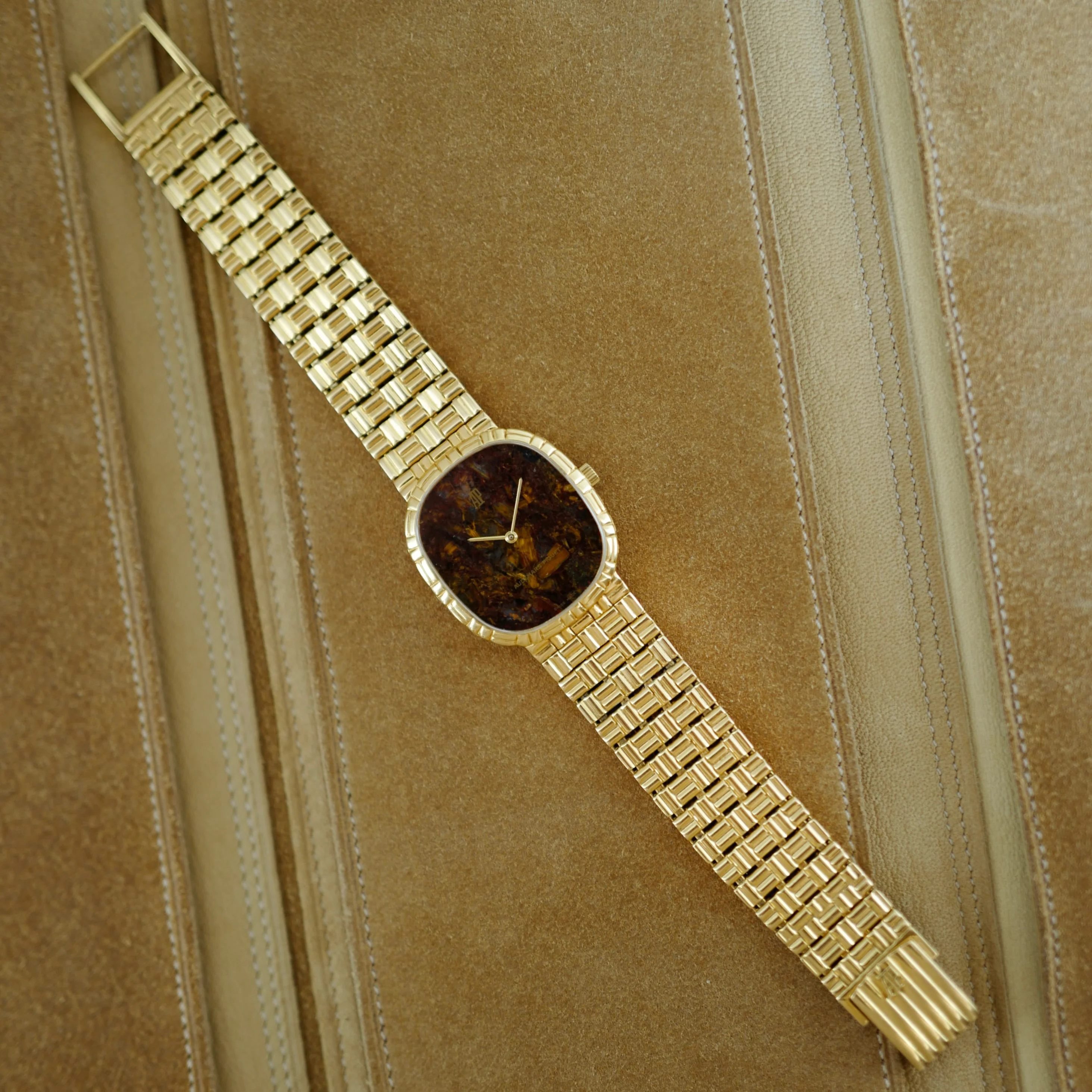 Audemars Piguet Yellow Gold Pietersite Stone Dial Watch Ref. 4647 - Image 7