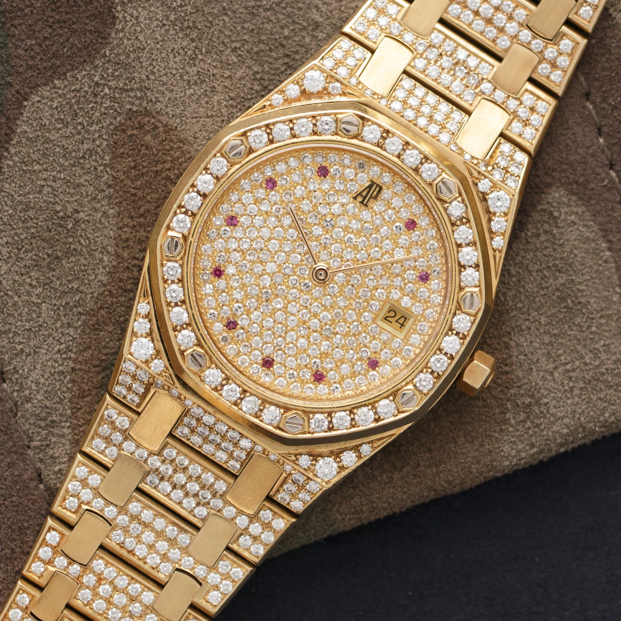 Audemars Piguet Yellow Gold Royal Oak Diamond Watch - Image 2