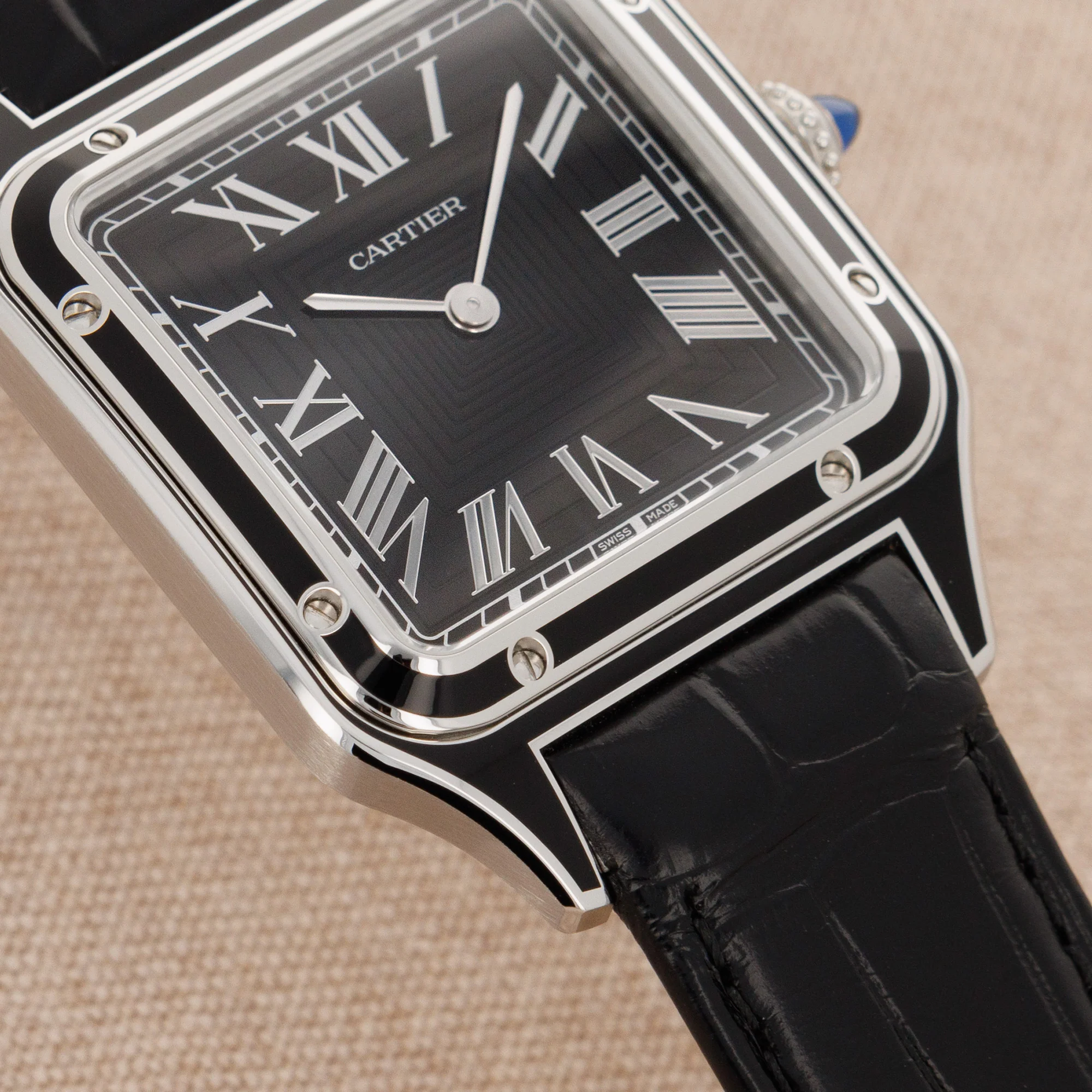 Cartier Santos Dumont Steel Black Enamel Ref. WSSA0046 - Image 3