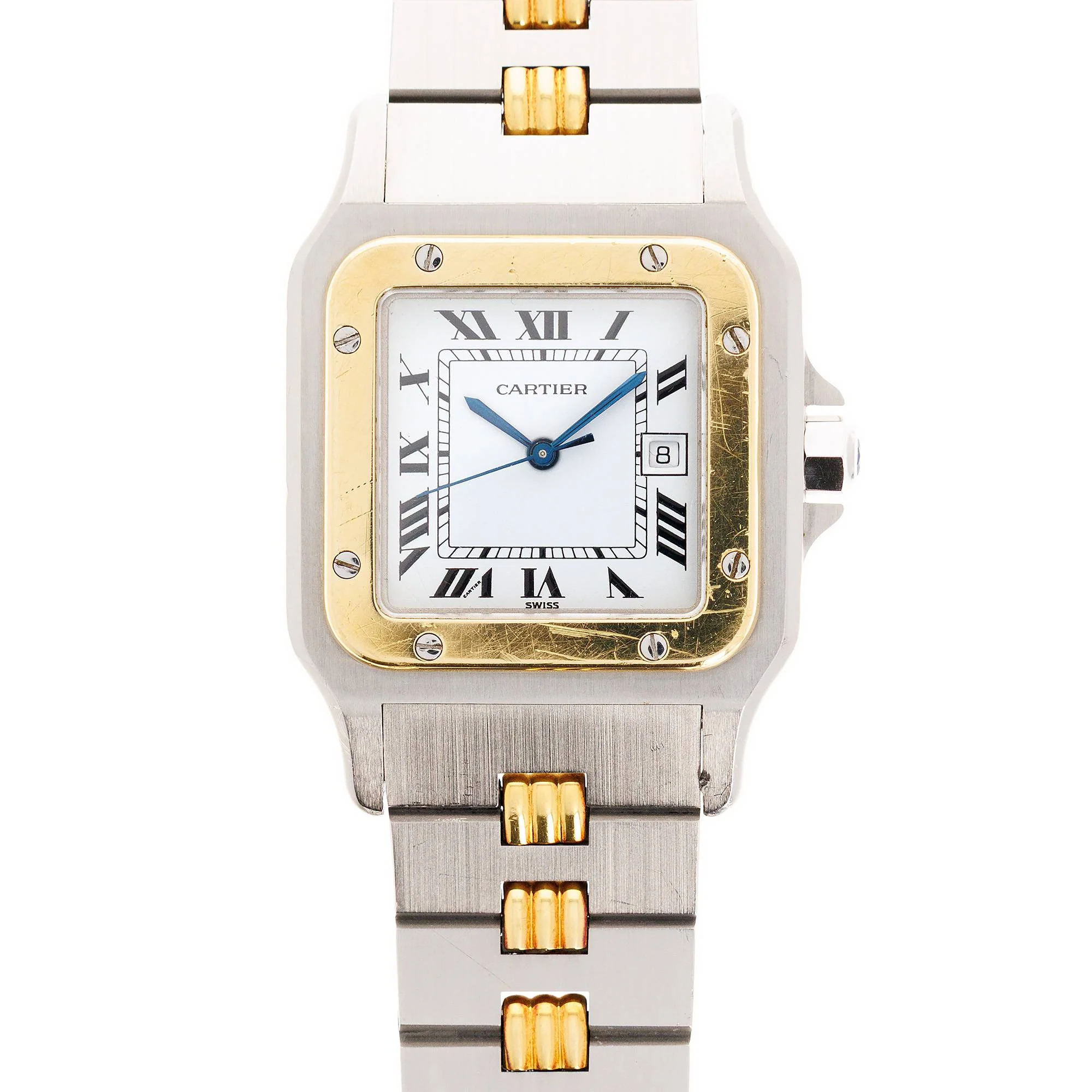 Cartier Two Tone Santos Ref. 2961 with Godron Bracelet