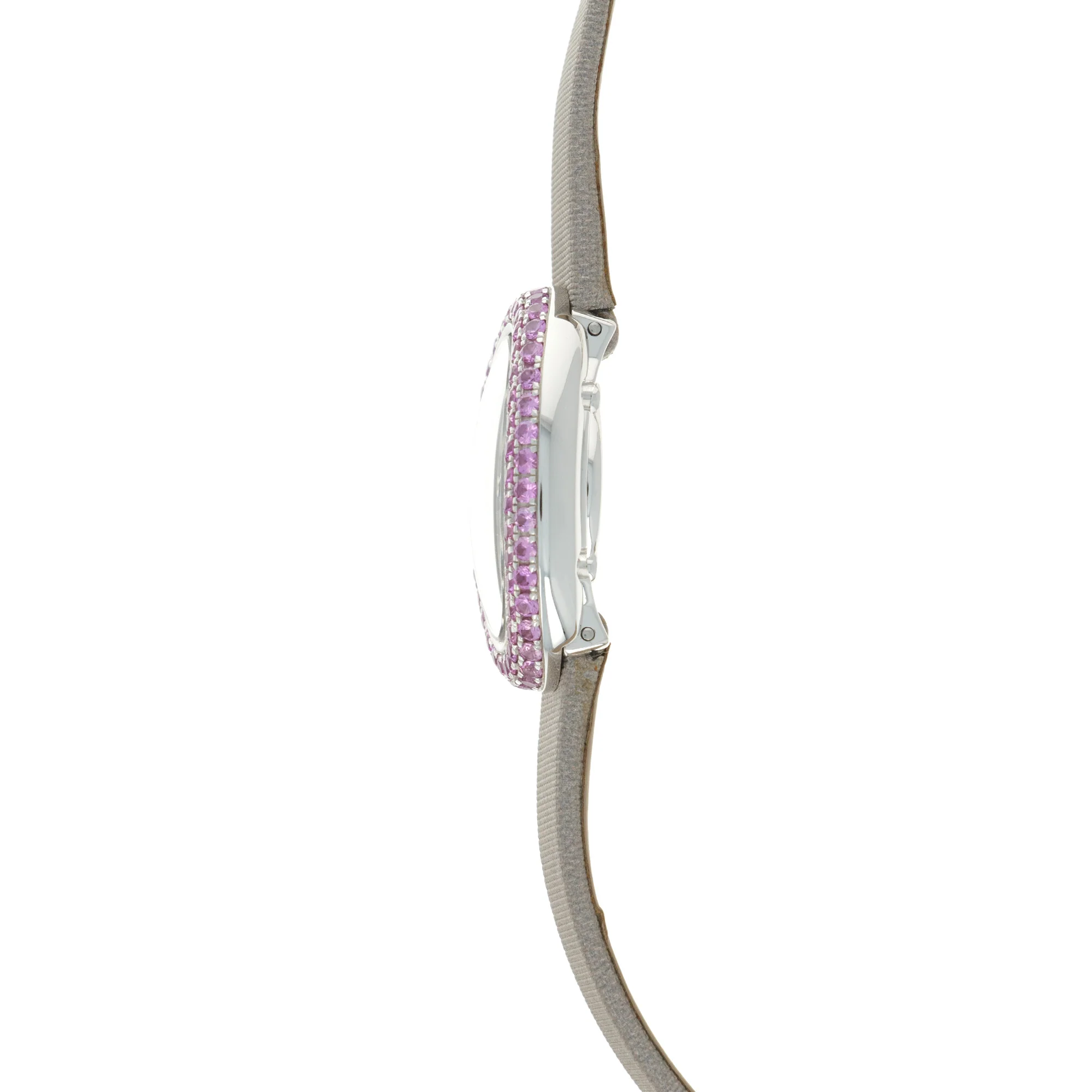 Cartier White Gold Baignoire Pink Sapphire Watch - Image 3