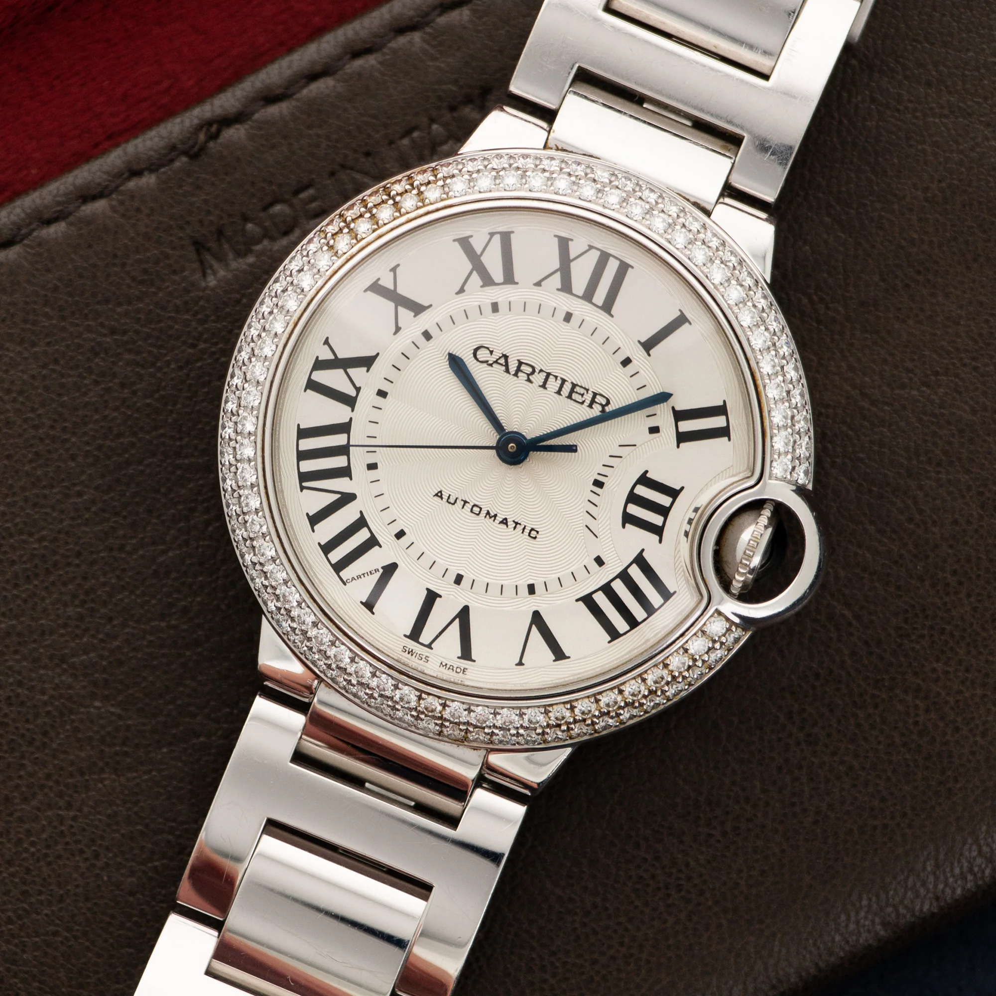 Cartier White Gold Ballon Bleu Diamond Watch - Image 2