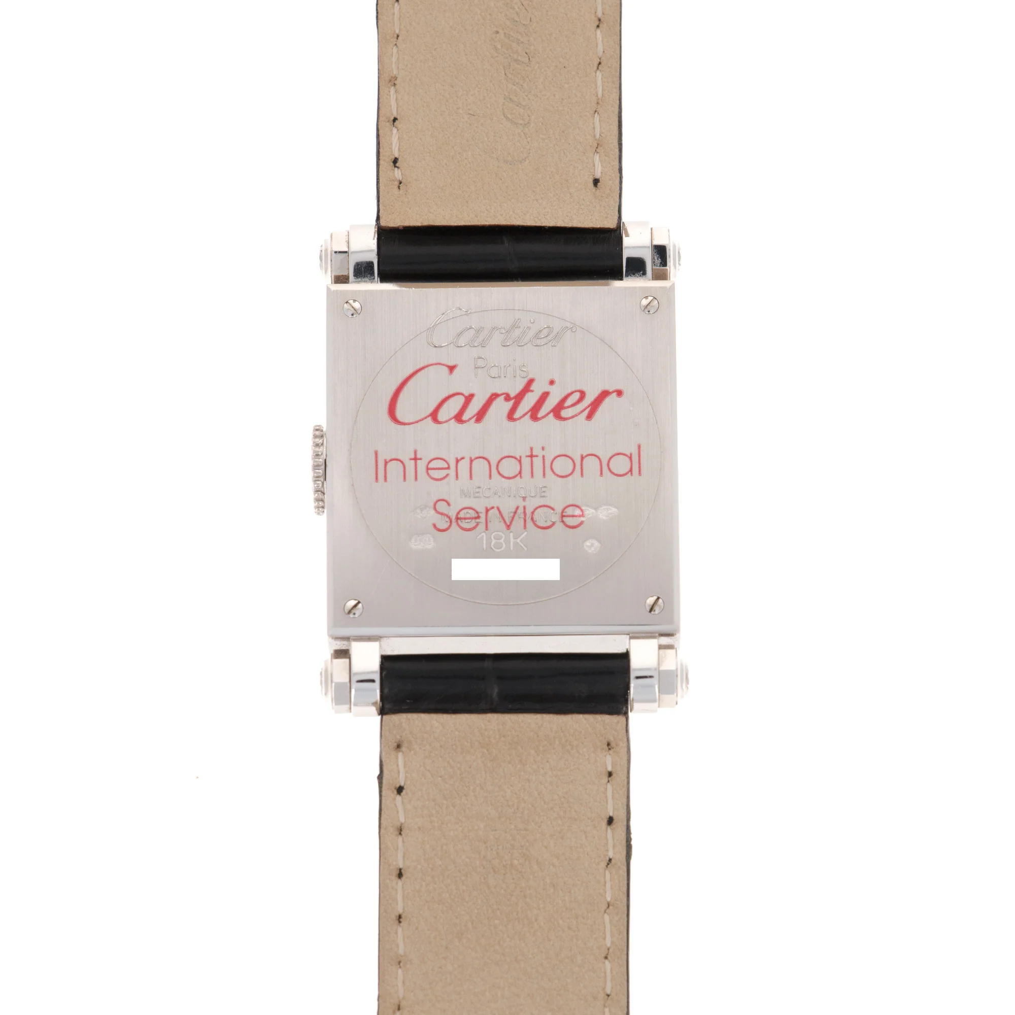 Cartier White Gold Rectangulaire a Pattes Vis Armurier Enamel Tank Watch - Image 4