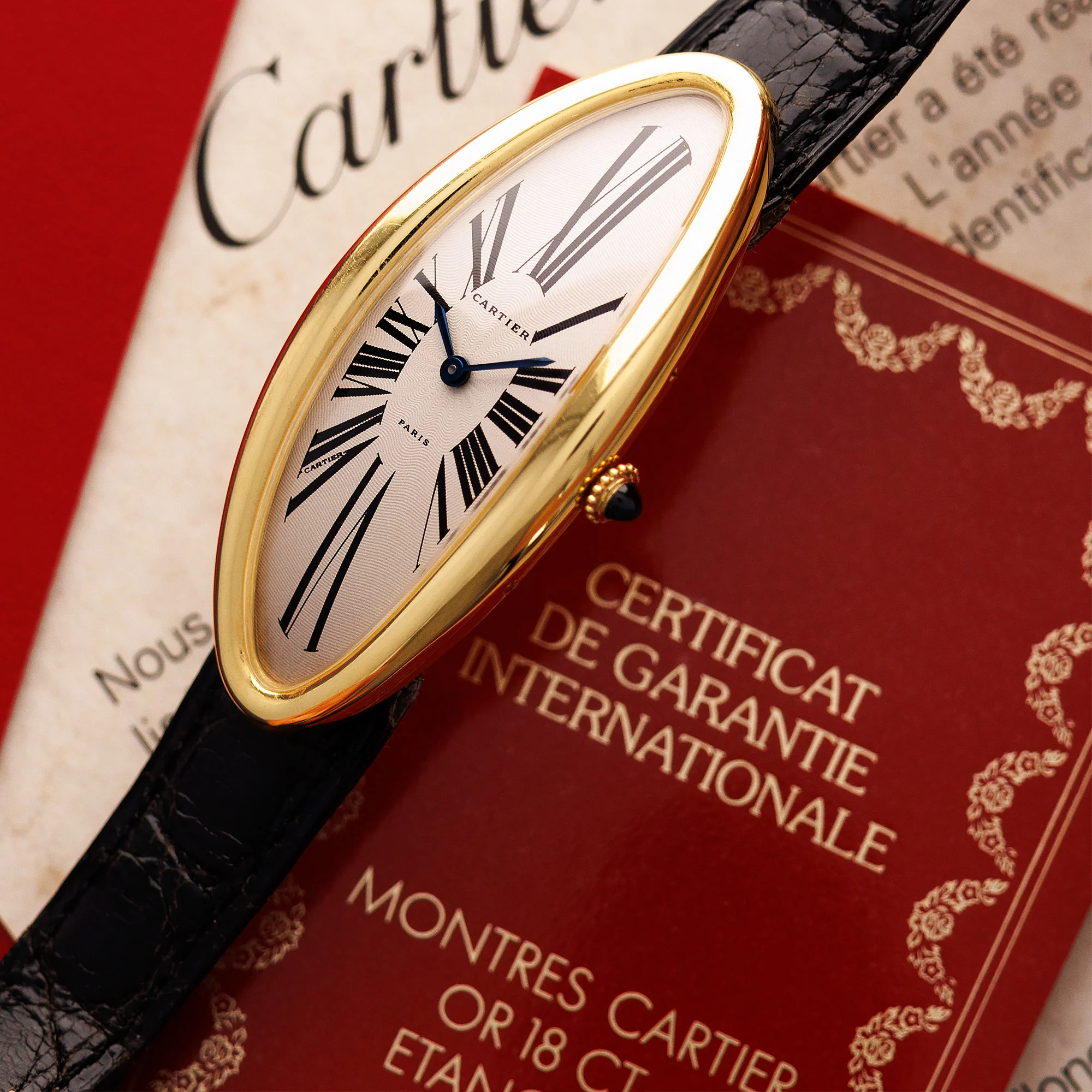 Cartier Yellow Gold Collection Prive Baignoire Allongee from 1991 - Image 2