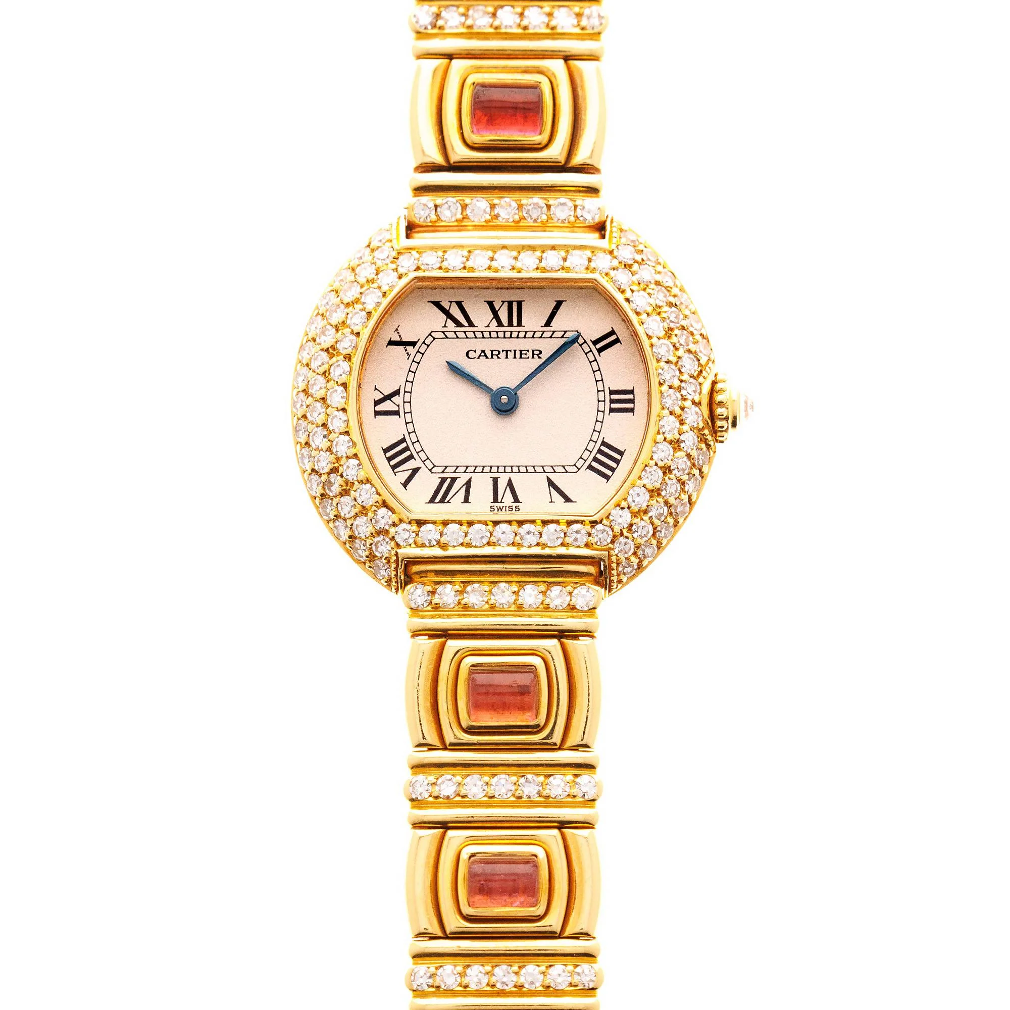 Cartier Yellow Gold Diamond and Tourmaline Vintage Watch