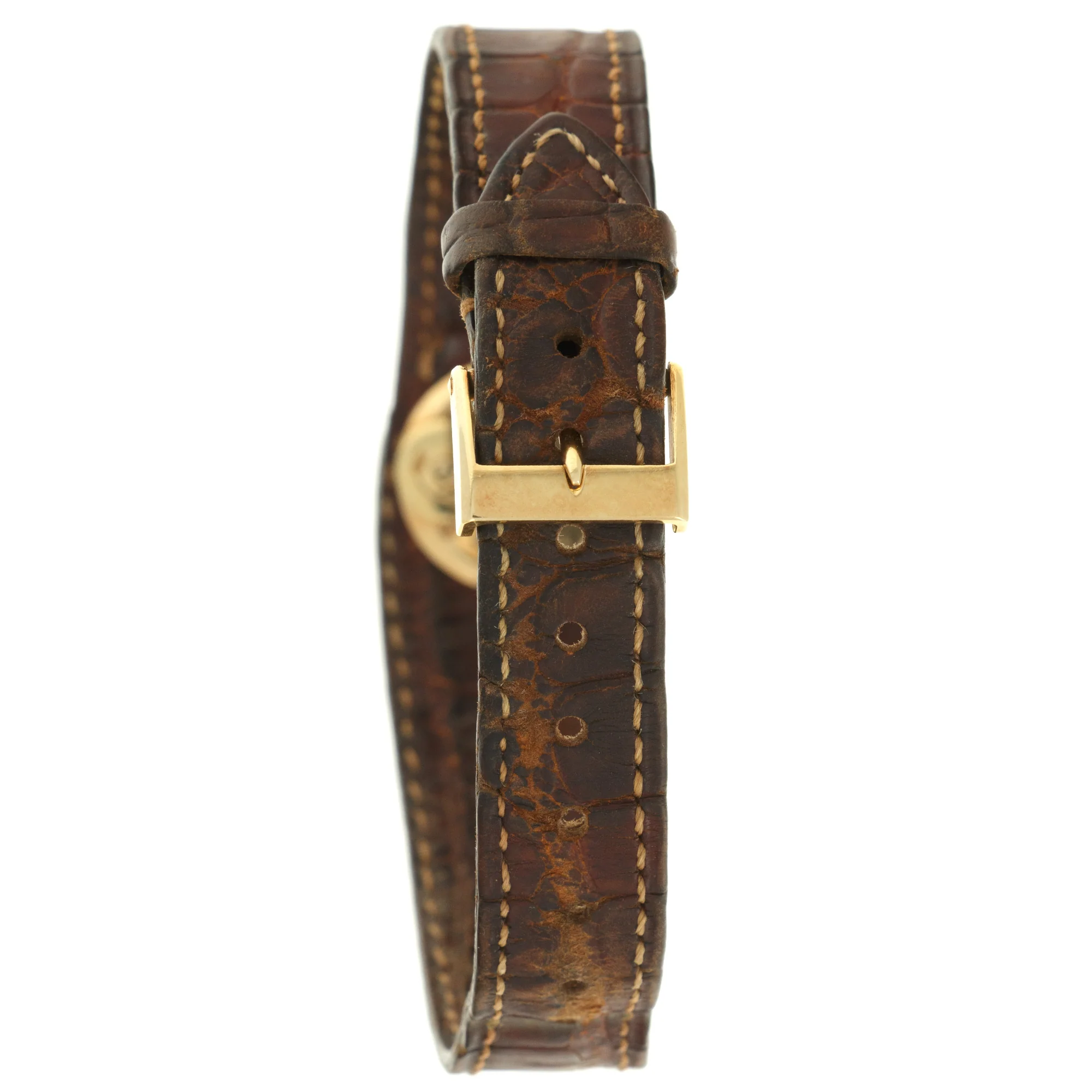 Cartier Yellow Gold Leather Watch, As Seen in George Gordons Cartier Book - Image 6