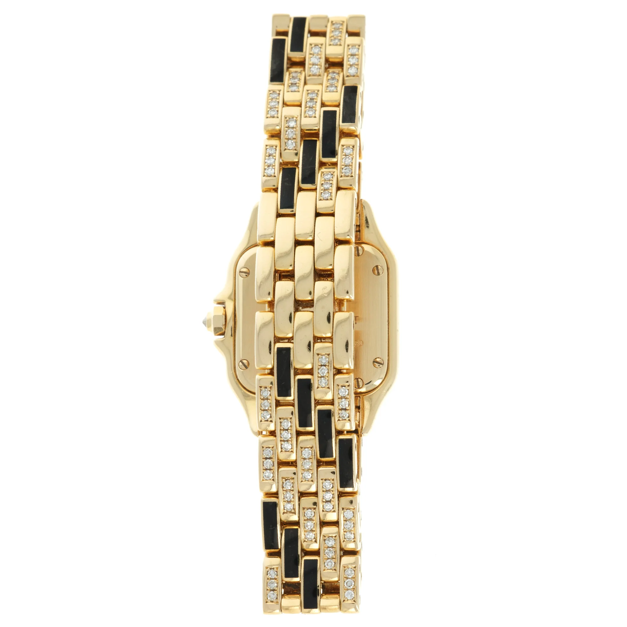 Cartier Yellow Gold Panthere Enamel Diamond Watch - Image 5