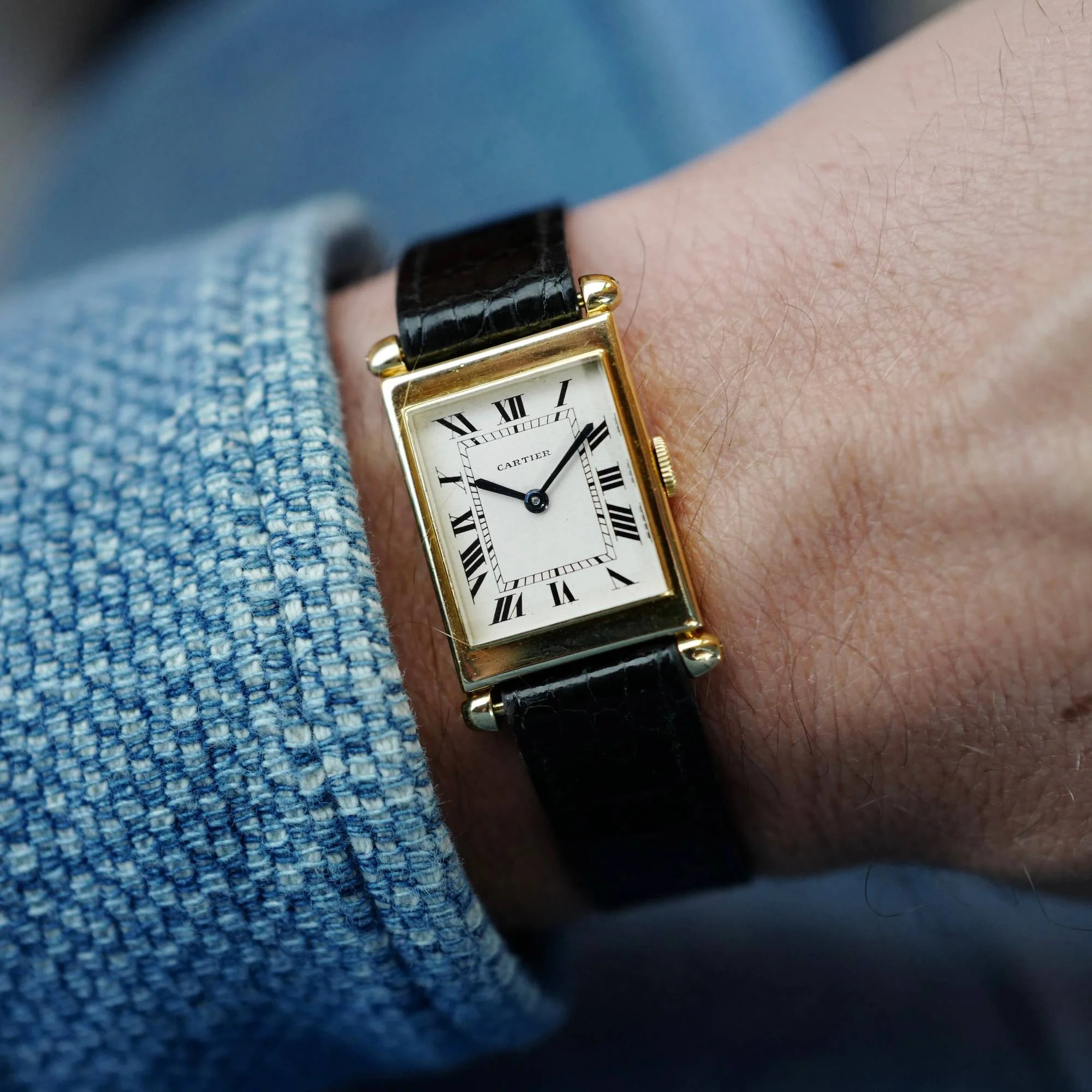 Cartier Yellow Gold Tank Obus, European Watch & Clock, Late 1940s - Image 4