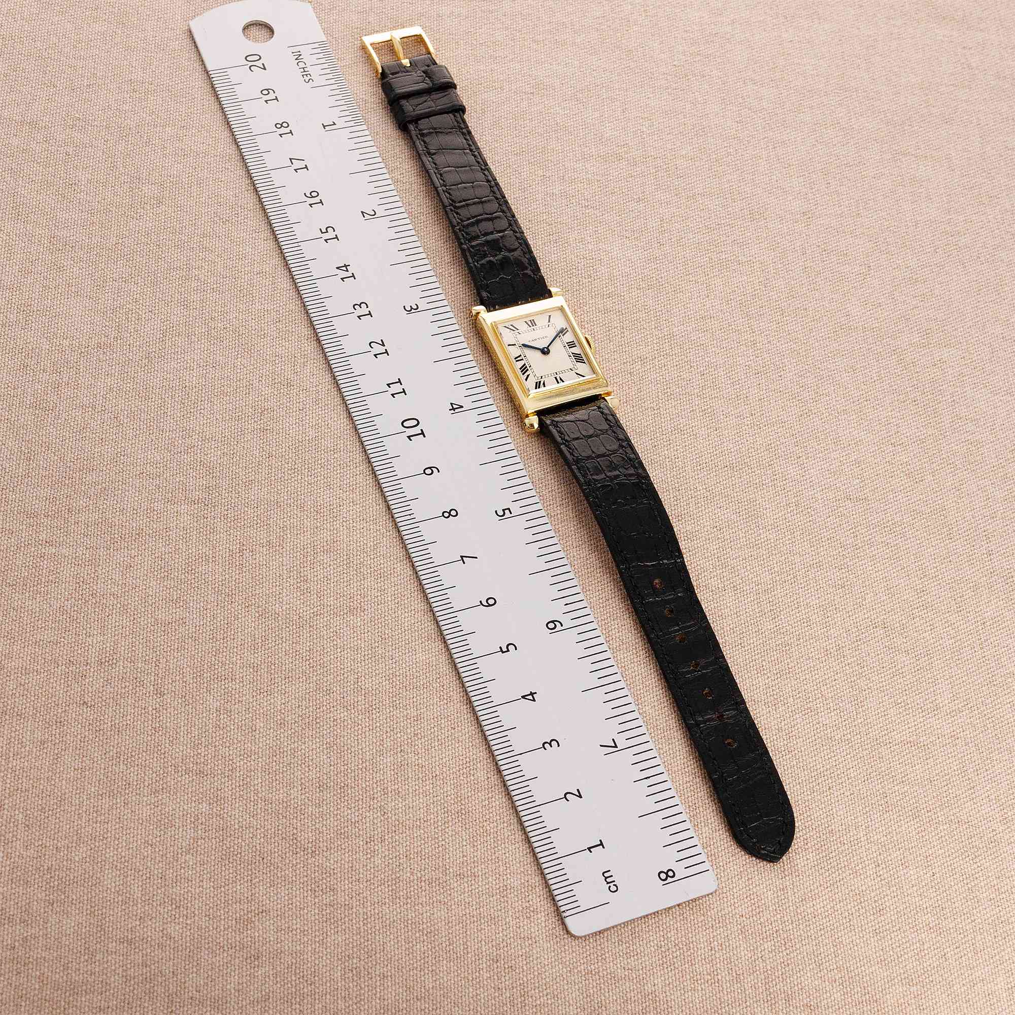 Cartier Yellow Gold Tank Obus, European Watch & Clock, Late 1940s - Image 7