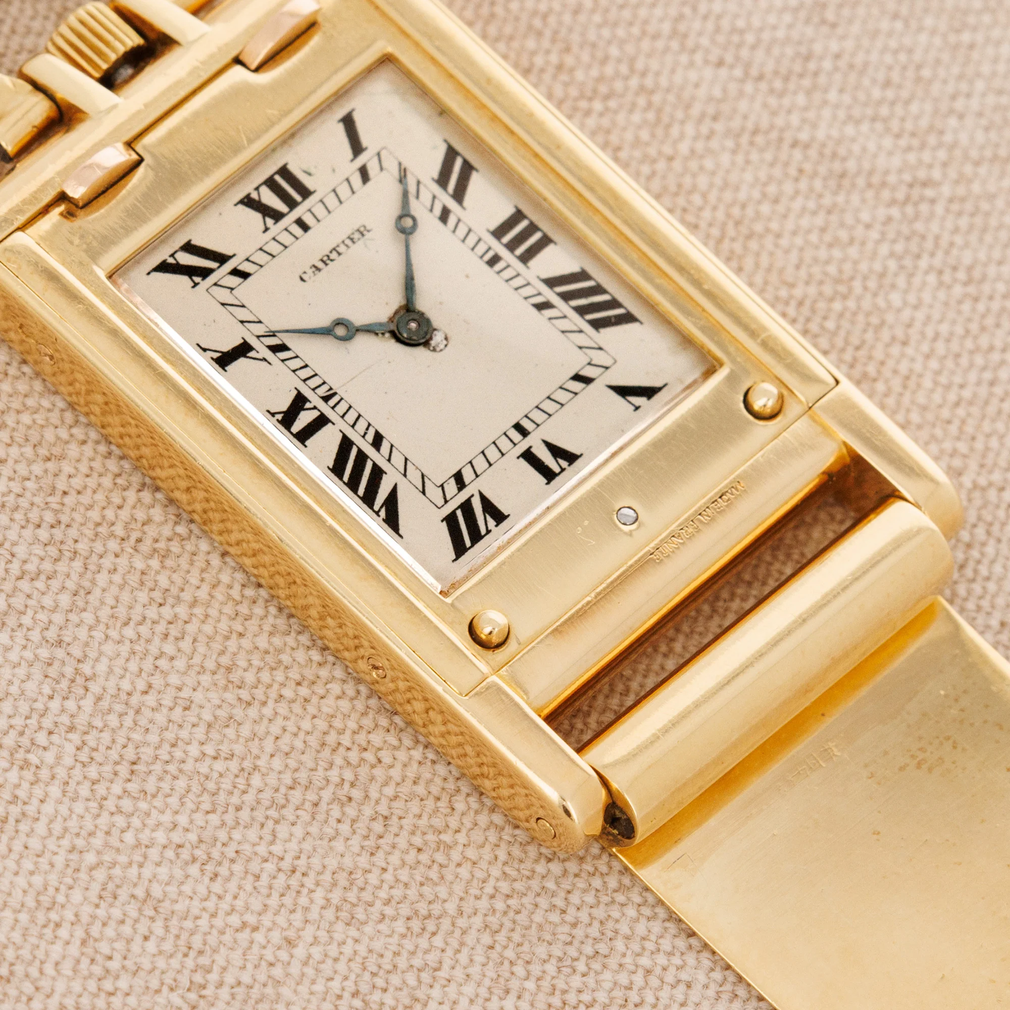 Cartier Yellow Gold Tank Travel Clock, Sold in London - Image 6