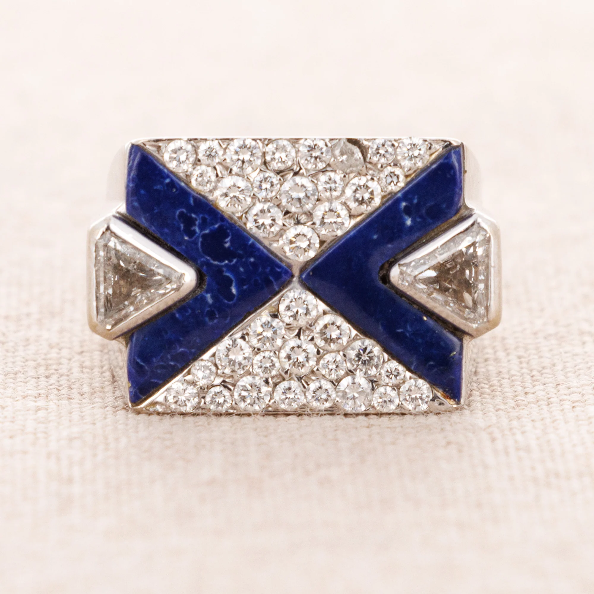 Chopard White Gold and Lapis Asymetrical Watch and Ring Set - Image 6