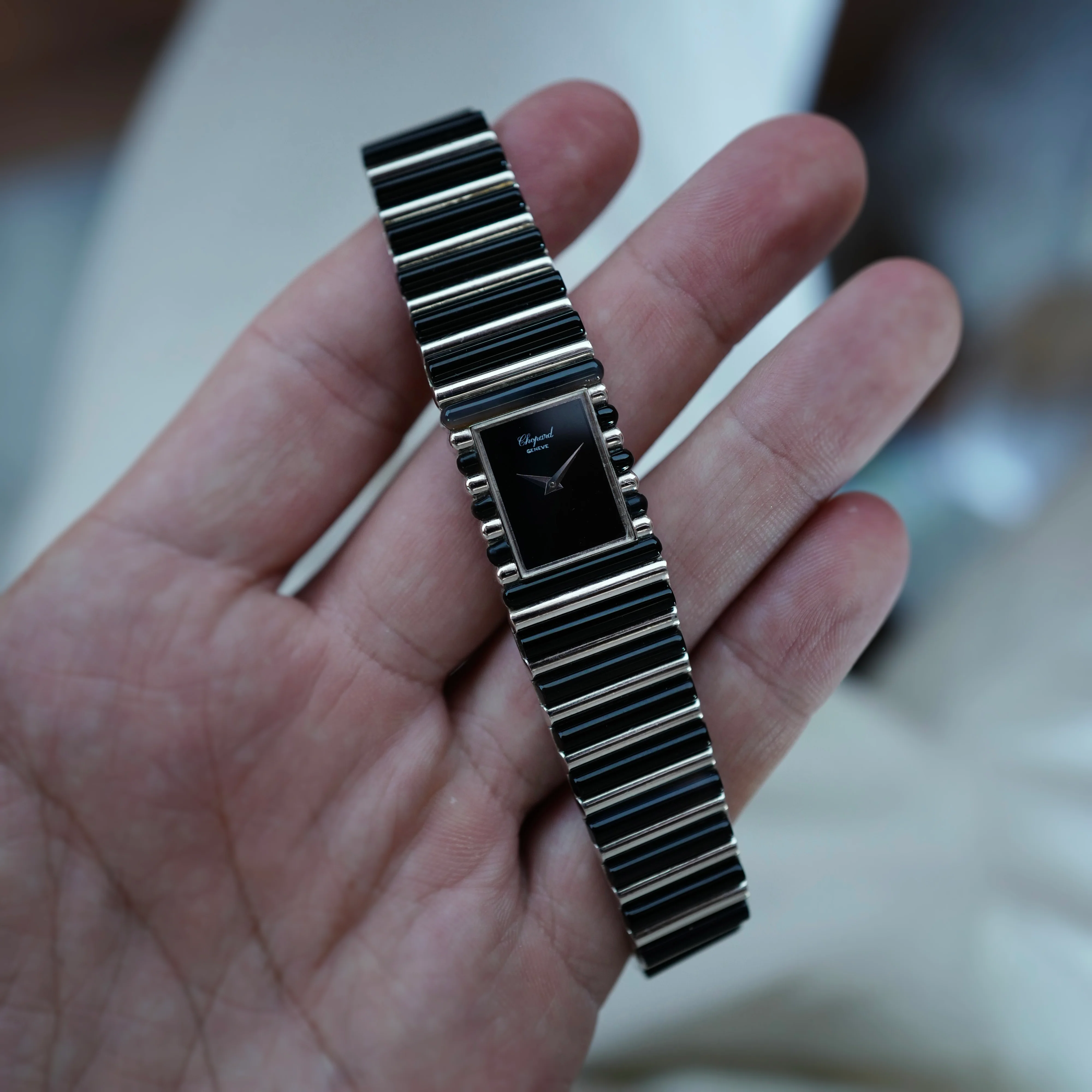 Chopard White Gold Onyx Mechanical Bracelet Watch - Image 2