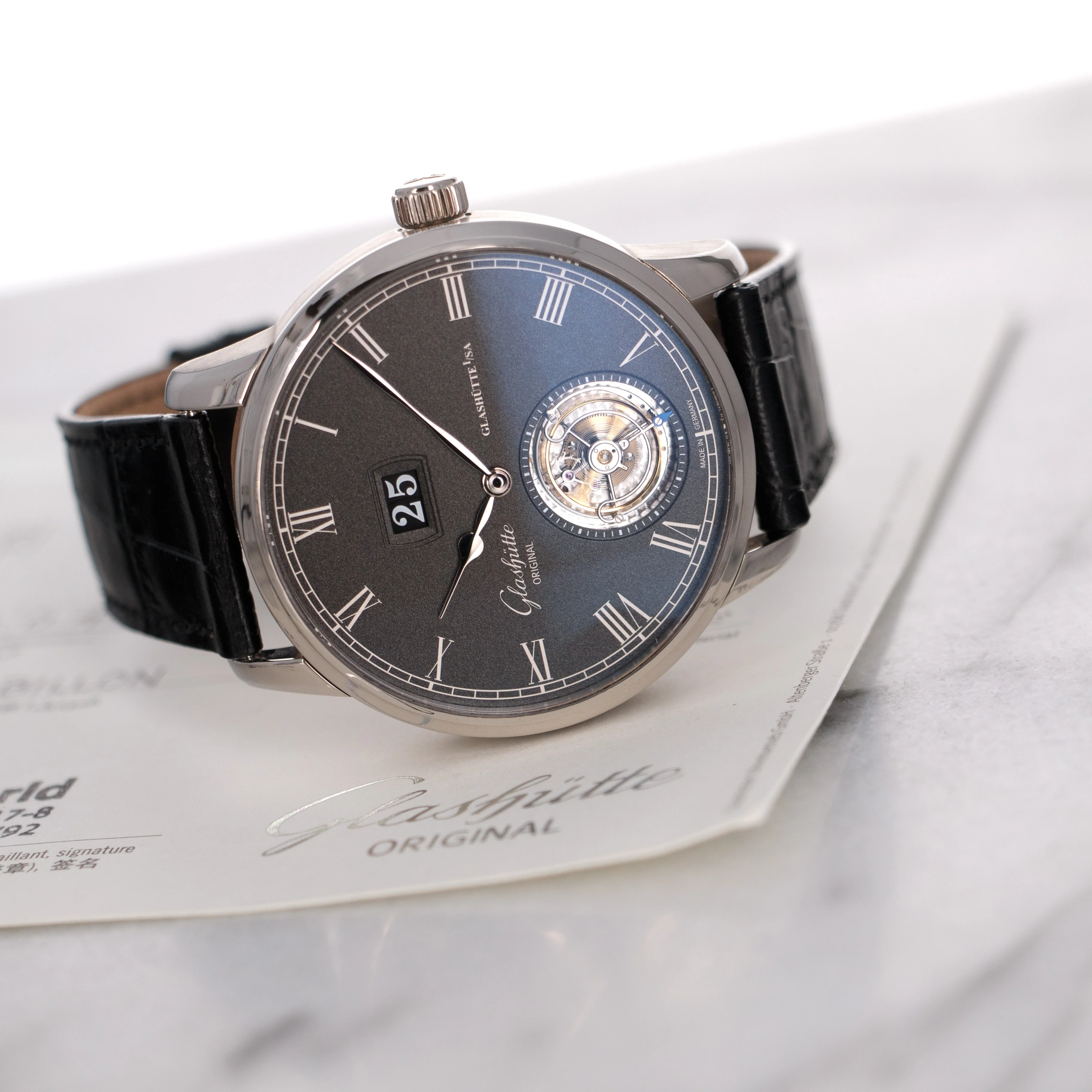 Glashutte White Gold Senator Tourbillon Watch - Image 6