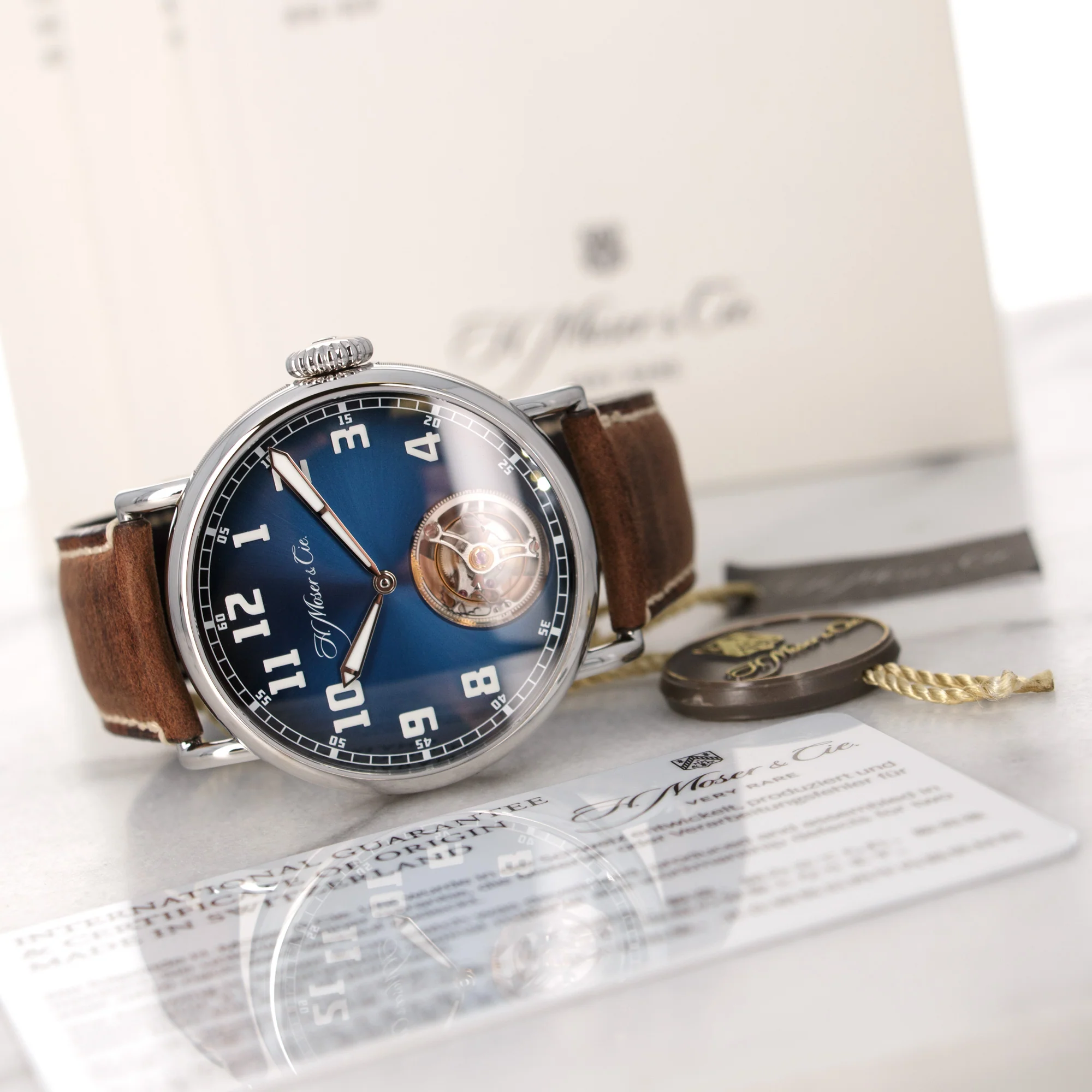H. Moser & Cie Heritage Tourbillon Funky Blue Watch - Image 6