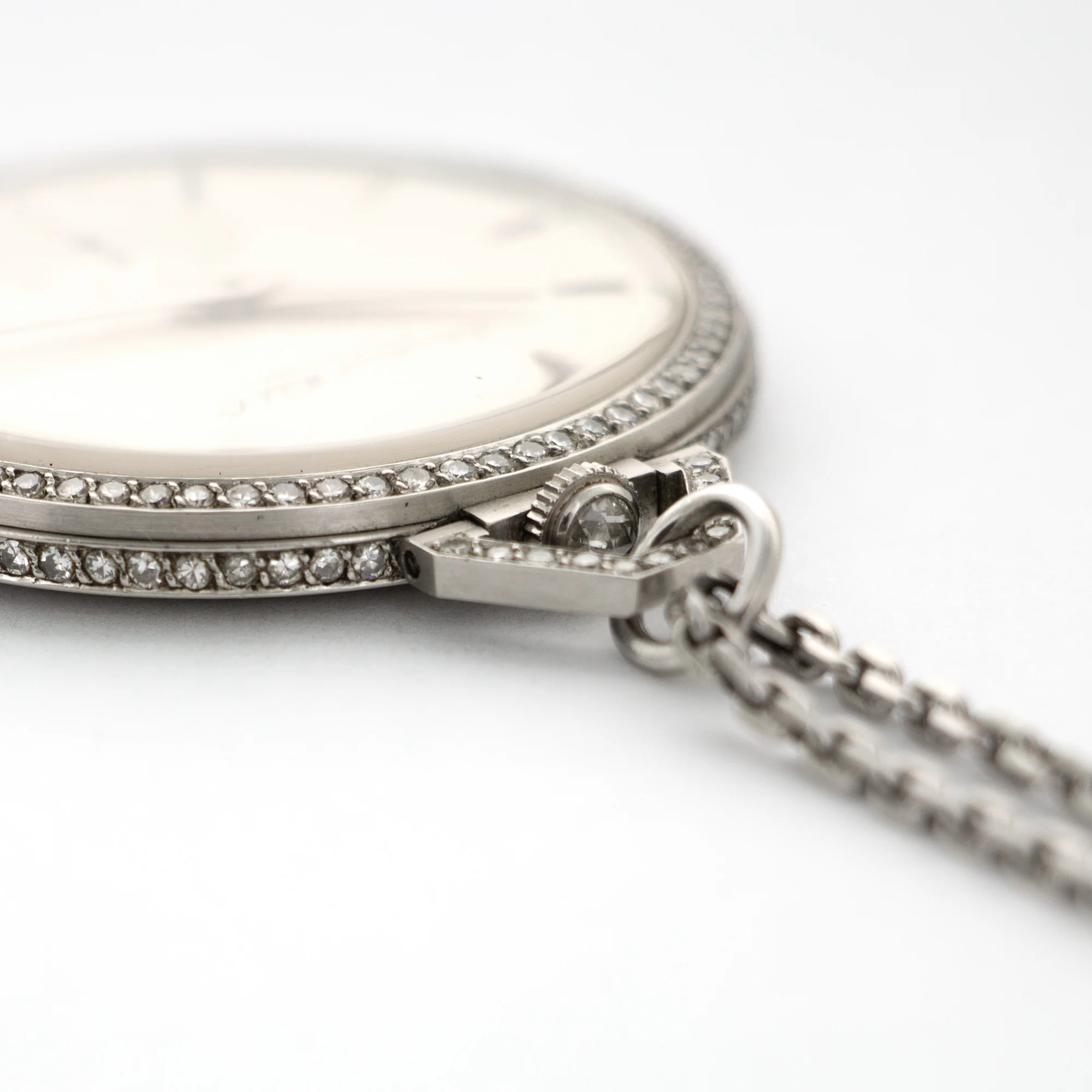 IWC Platinum Diamond Pocket Watch with Original Box and Papers - Image 5