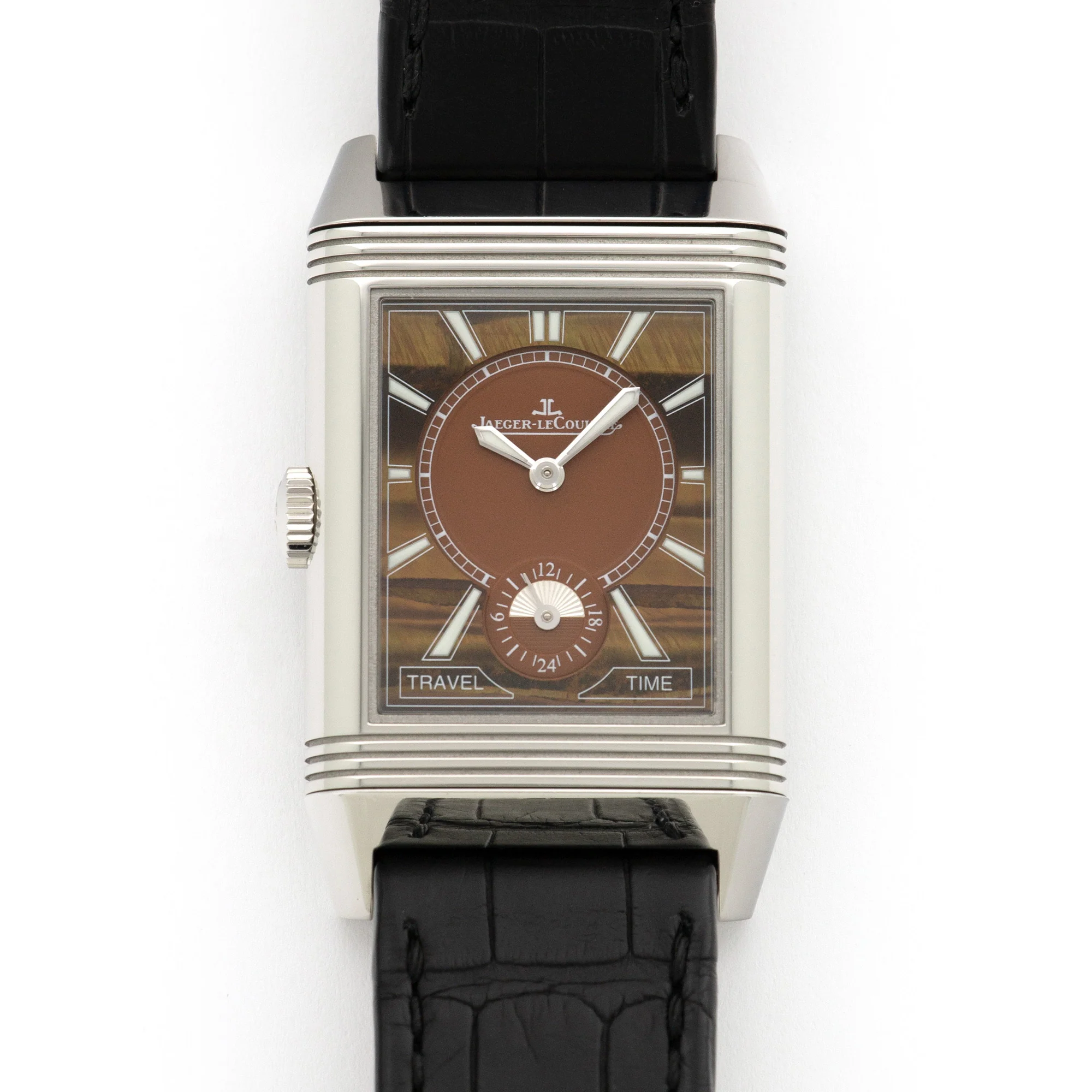 Jaeger Lecoultre Reverso Travel Time Tigers Eye Watch Ref. 215.8.D4