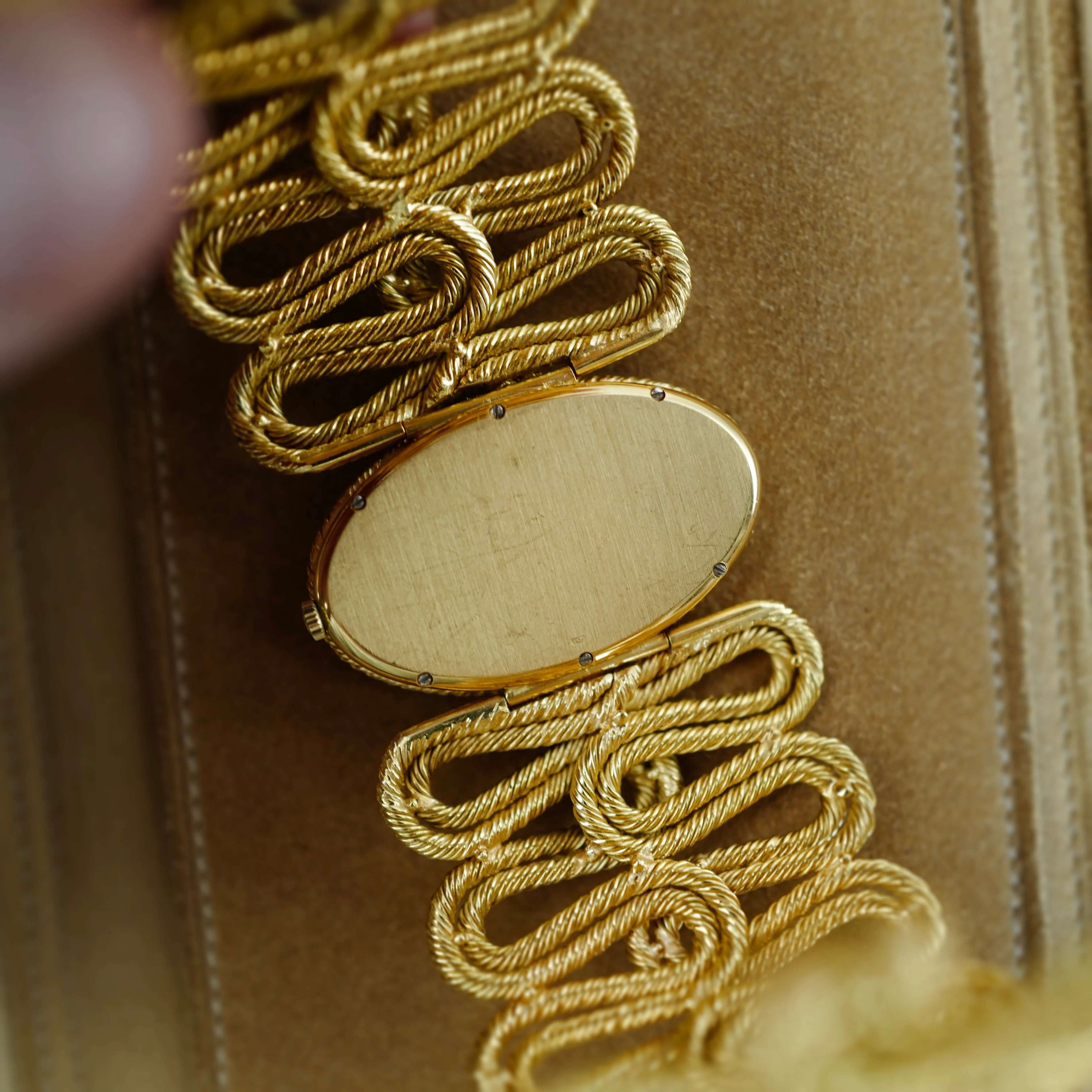 Kutchinsky Yellow Gold Tigers Eye Bracelet Watch (New Arrival) - Image 3