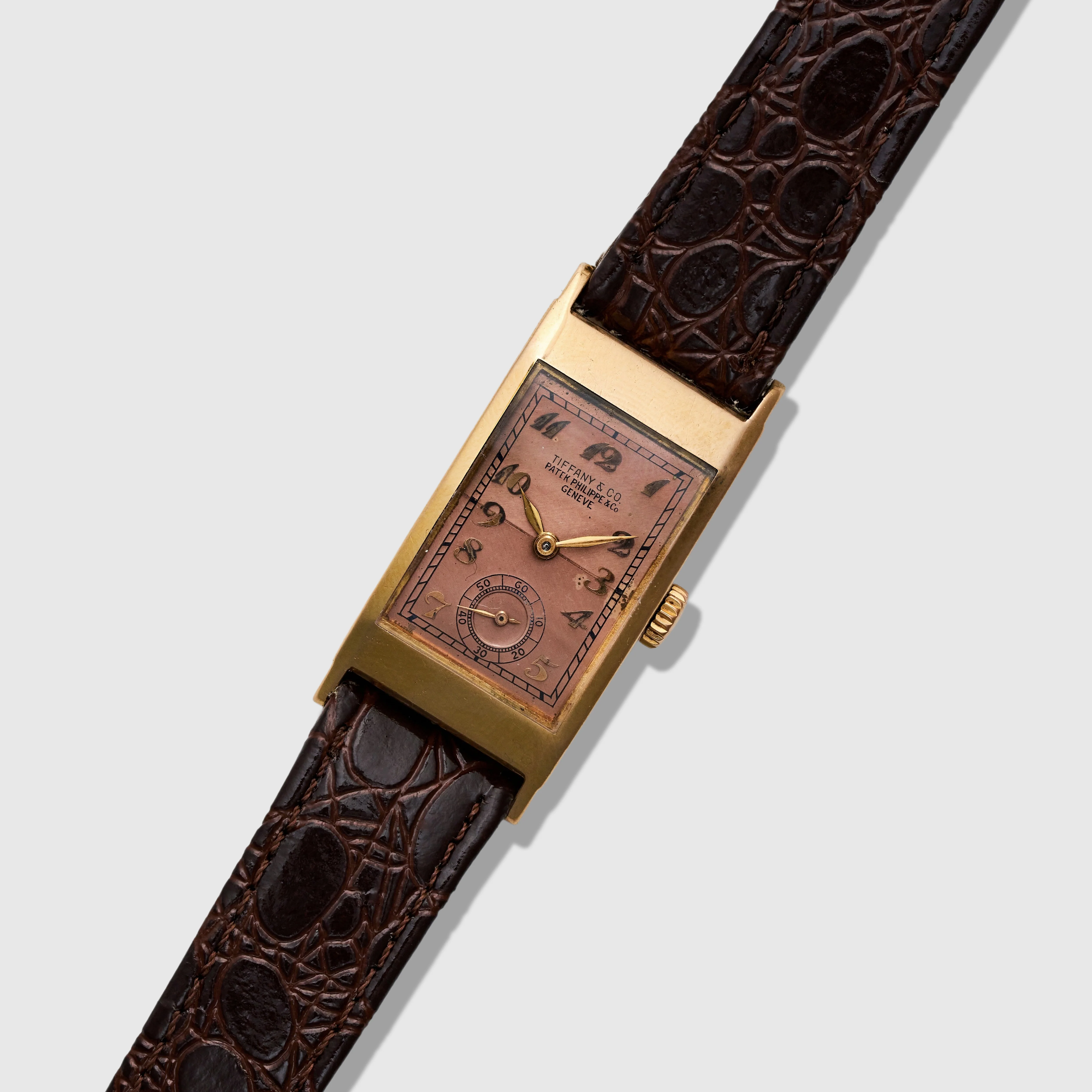 Patek Philippe Pink Gold Rectangular Watch Ref. 425 Retailed by Tiffany & Co.