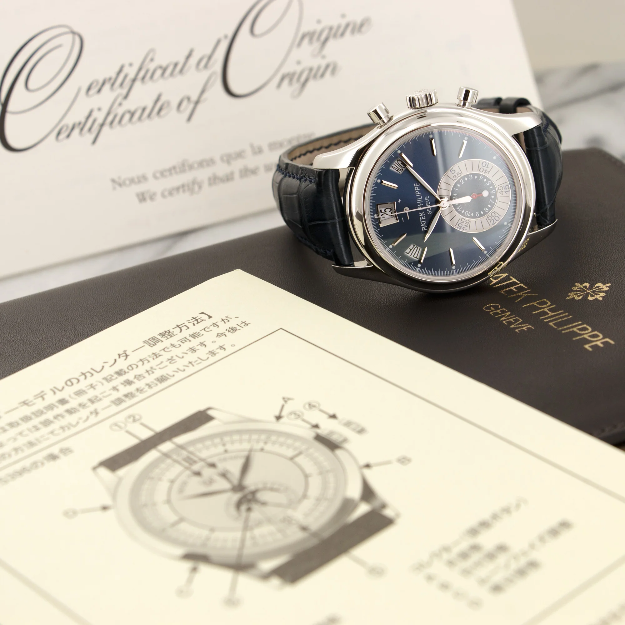 Patek Philippe Platinum Annual Calendar Chronograph Watch Ref. 5960 - Image 6