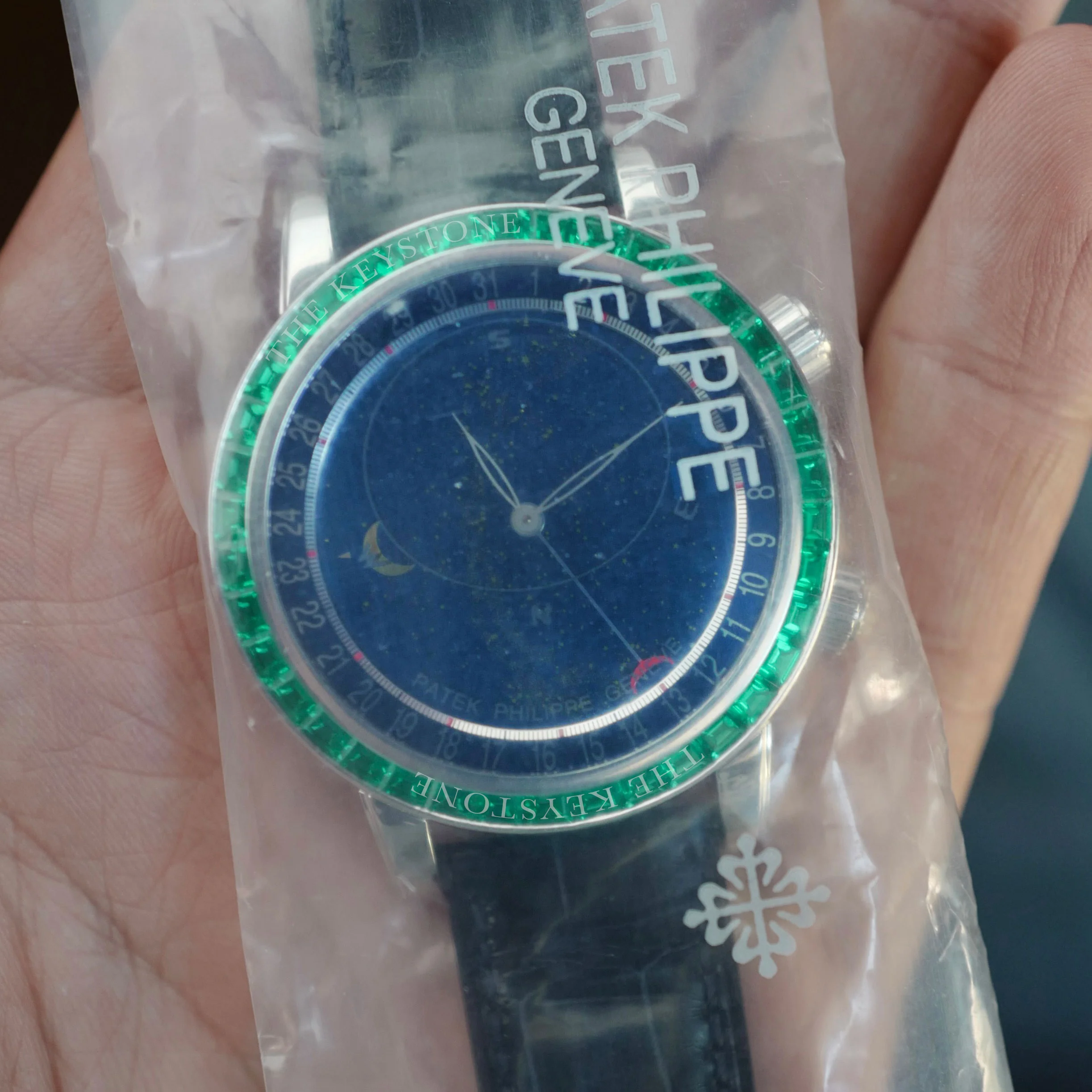 Patek Philippe Platinum Celestial Emerald Watch Ref. 6104 (NEW ARRIVAL) - Image 4