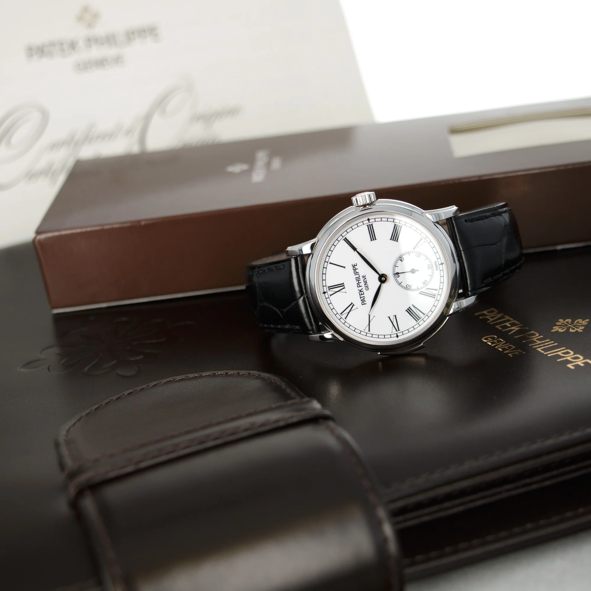Patek Philippe Platinum Minute Repeater Enamel Dial Watch Ref. 5078 - Image 6