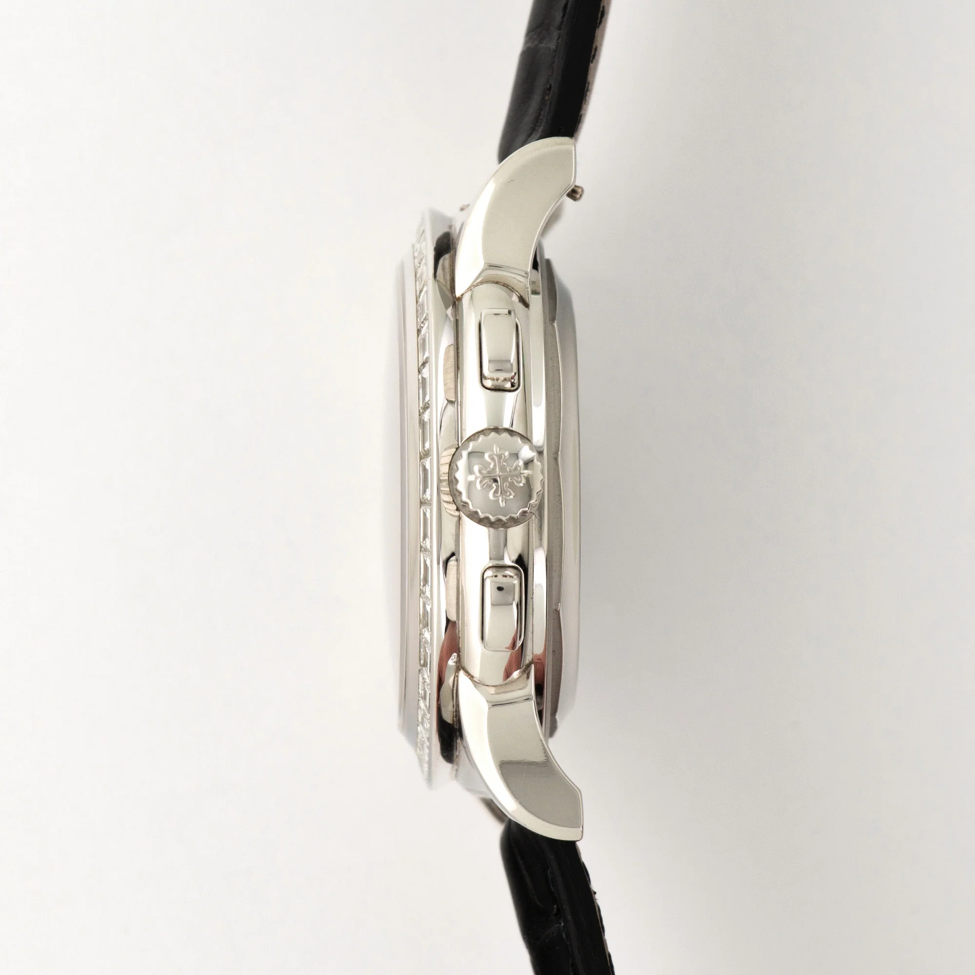 Patek Philippe Platinum Perpetual Calendar Chrono Baguette Diamond Watch Ref. 5971 - Image 3