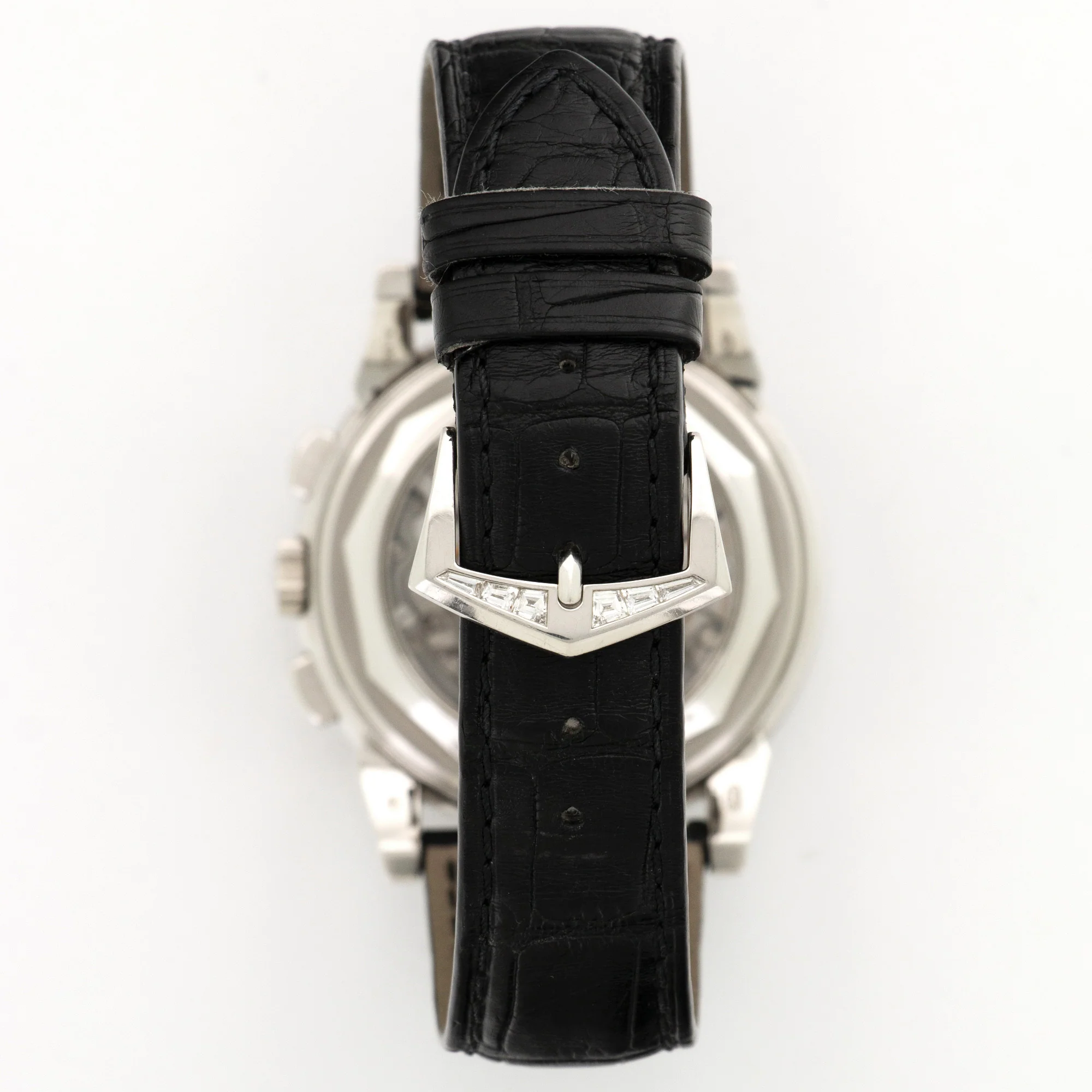 Patek Philippe Platinum Perpetual Calendar Chrono Baguette Diamond Watch Ref. 5971 - Image 5