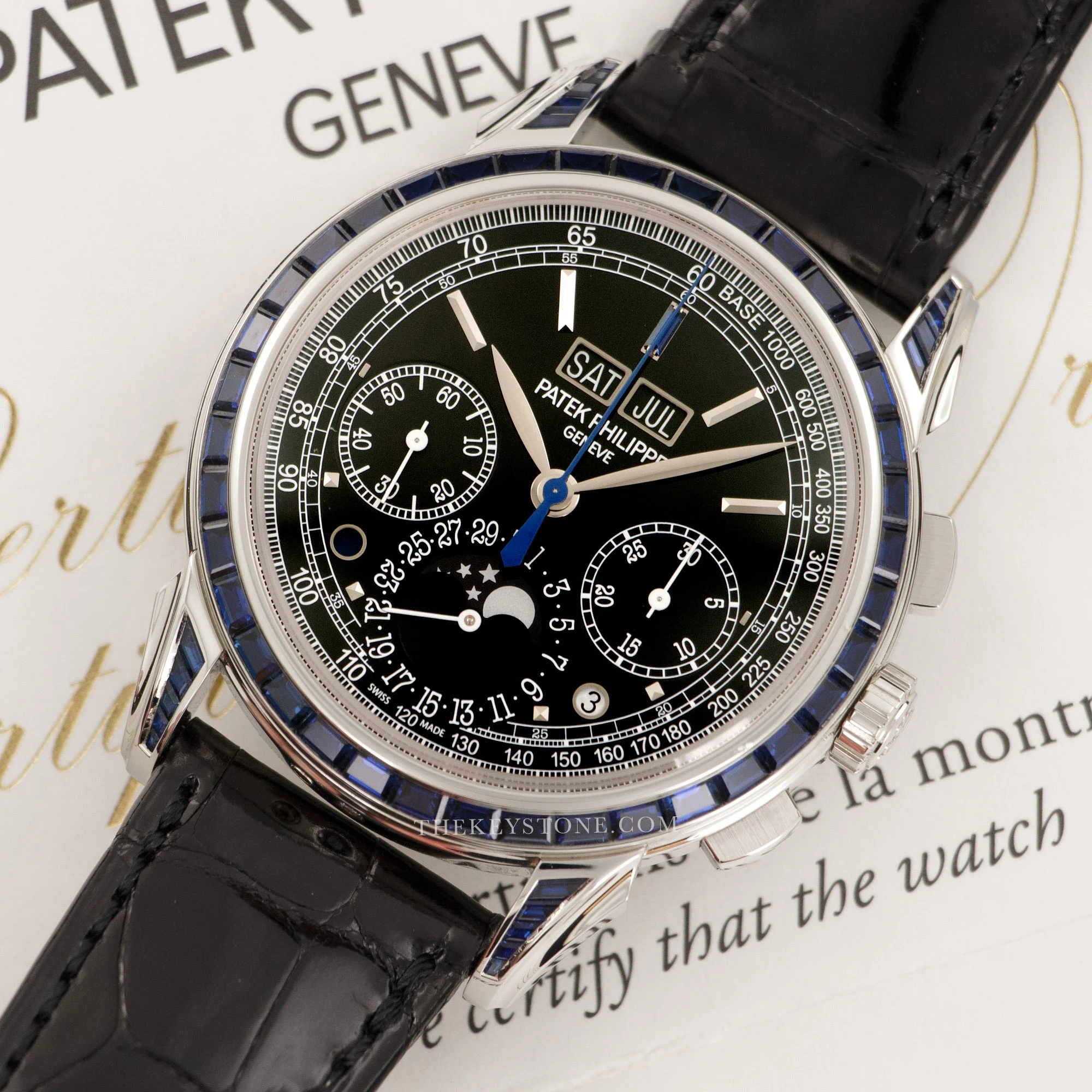 Patek Philippe Platinum Perpetual Calendar Chrono Sapphire Watch Ref. 5271 - Image 2