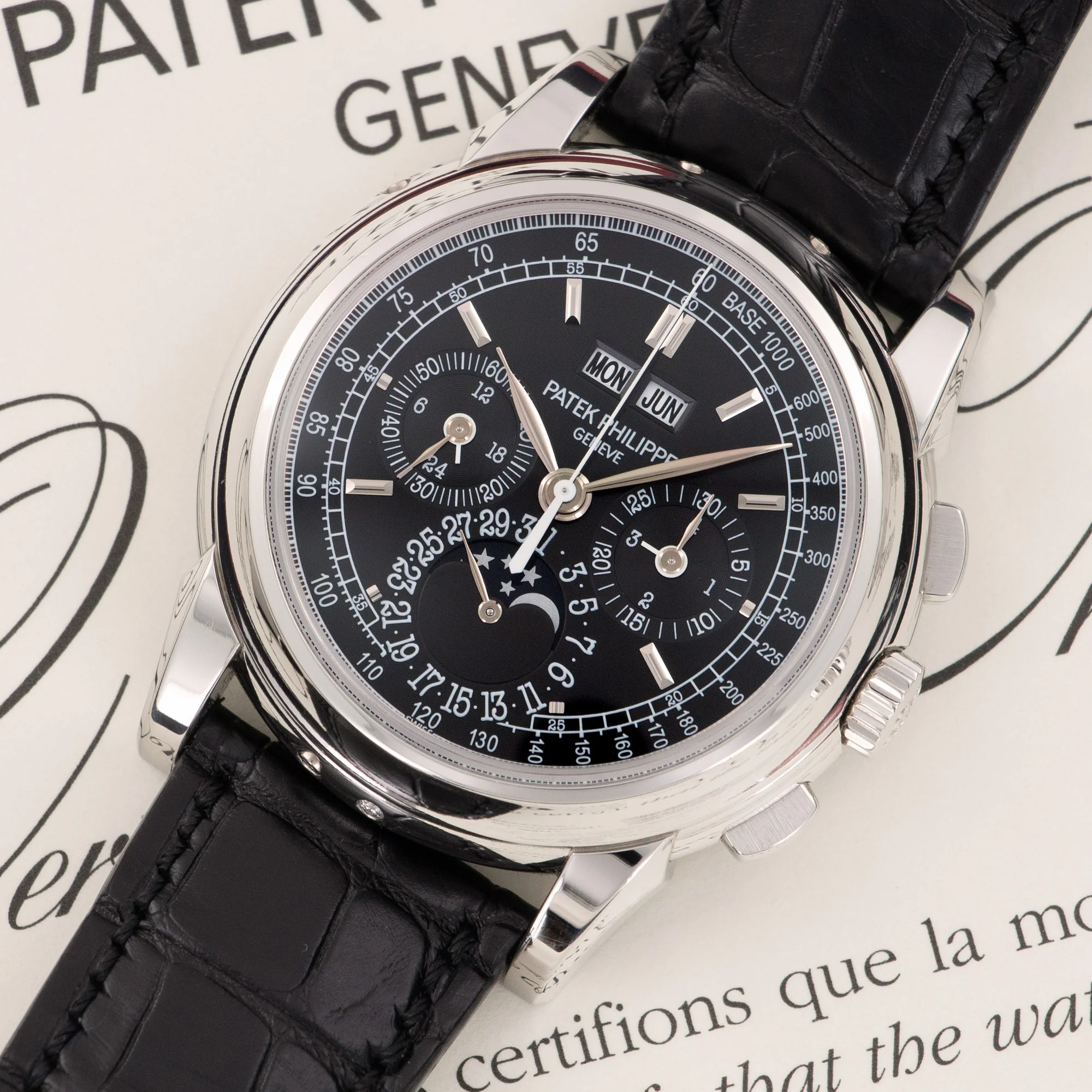 Patek Philippe Platinum Perpetual Calendar Chronograph Watch Ref. 5970 - Image 2