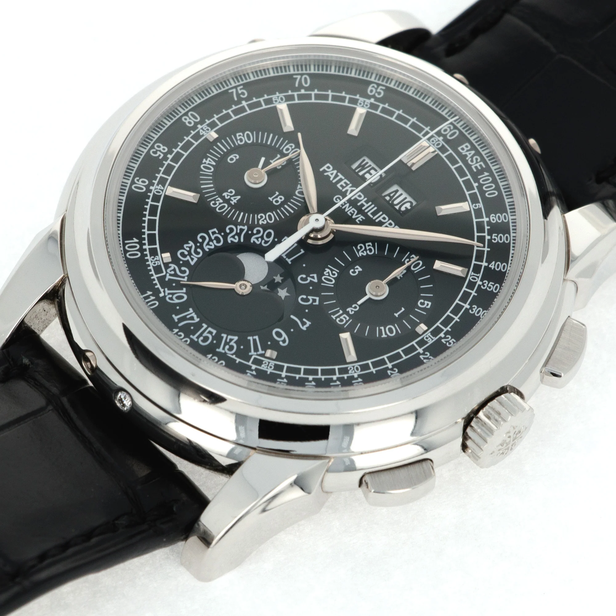 Patek Philippe Platinum Perpetual Calendar Chronograph Watch Ref. 5970 - Image 4