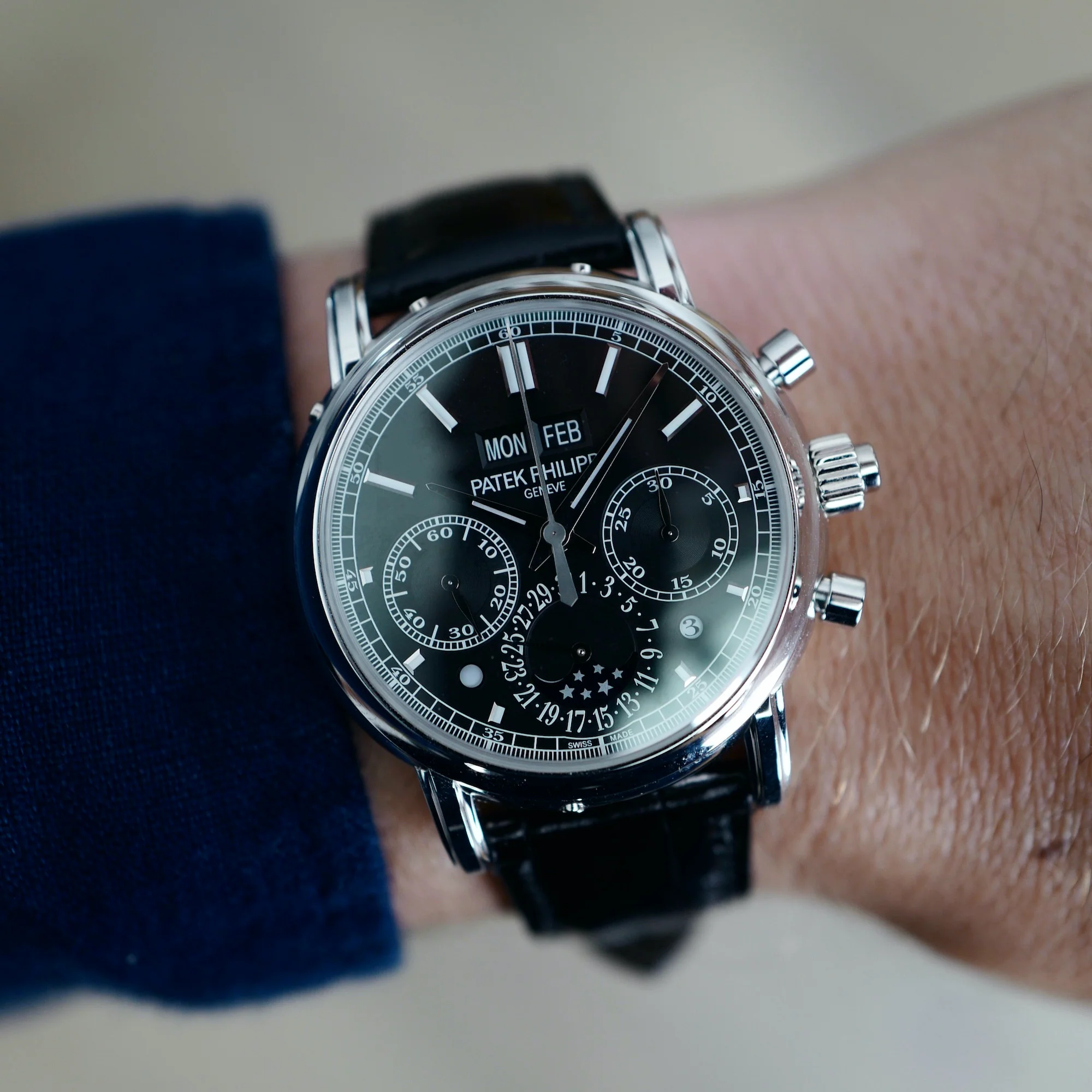 Patek Philippe Platinum Perpetual Split Seconds Chrono Watch Ref. 5204 - Image 8