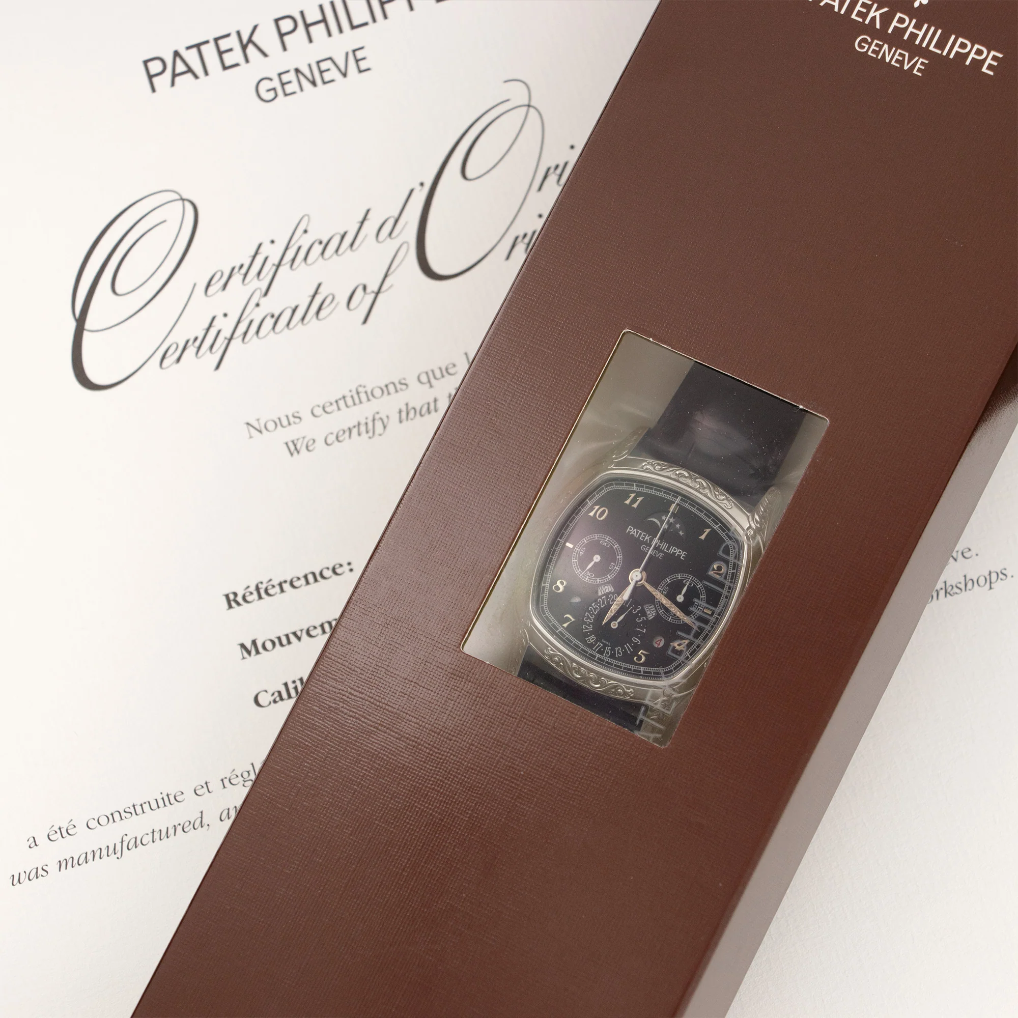 Patek Philippe Platinum Split Seconds Perpetual Hand-Engraved Watch Ref. 5951 - Image 2