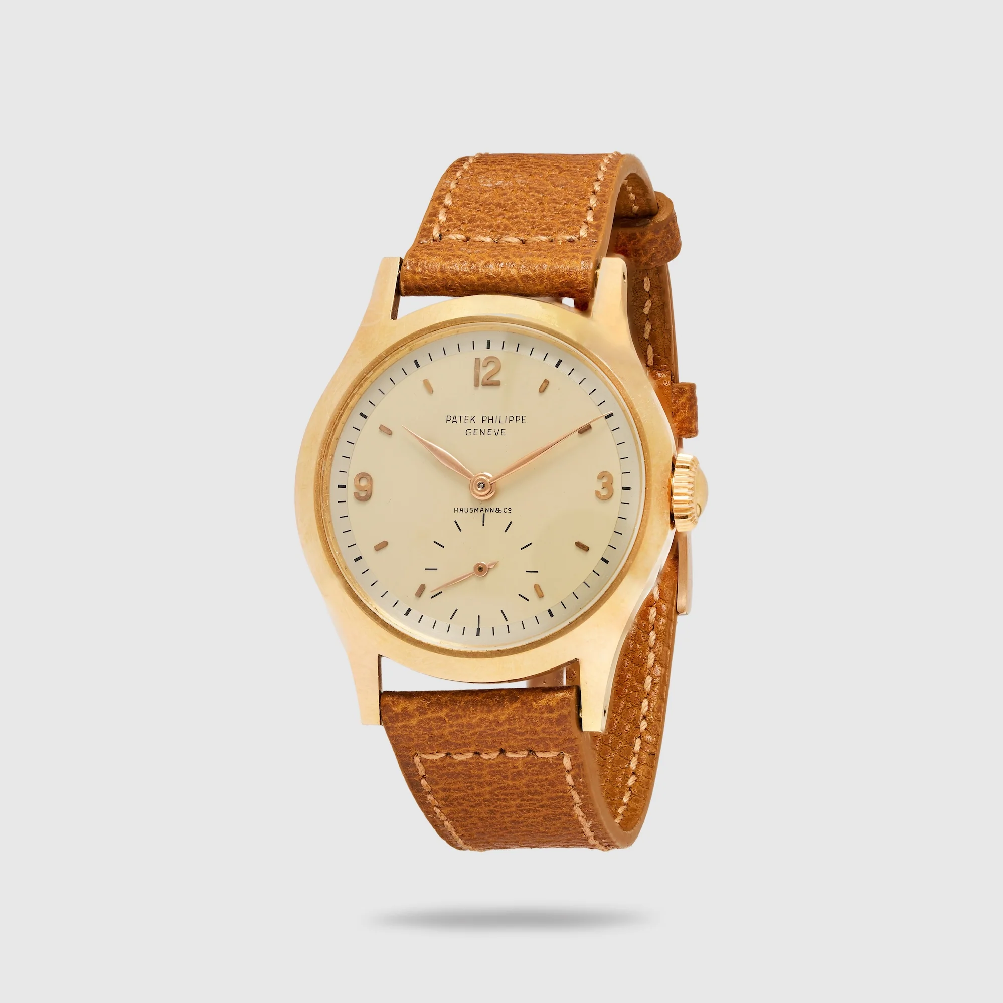 Patek Philippe Rose Gold Calatrava Ref. 565 Retailed by Hausmann & Co. with Original Certificate from 1953 - Image 2
