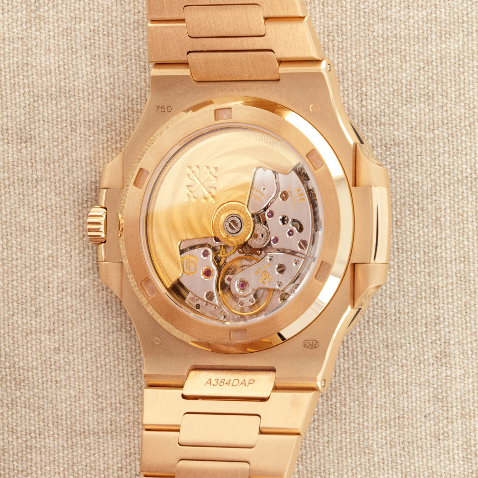 Patek Philippe Rose Gold Nautilus Watch Ref. 5723 with Factory Ruby Dial and Bezel - Image 5