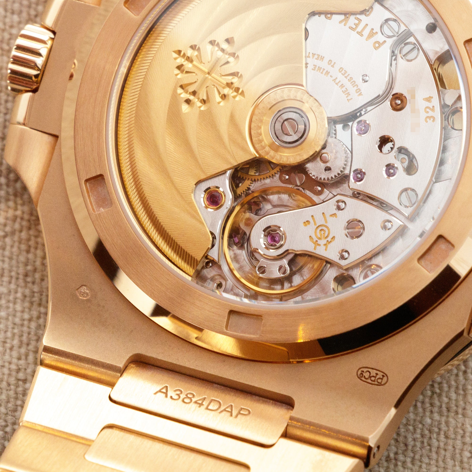 Patek Philippe Rose Gold Nautilus Watch Ref. 5723 with Factory Ruby Dial and Bezel - Image 6