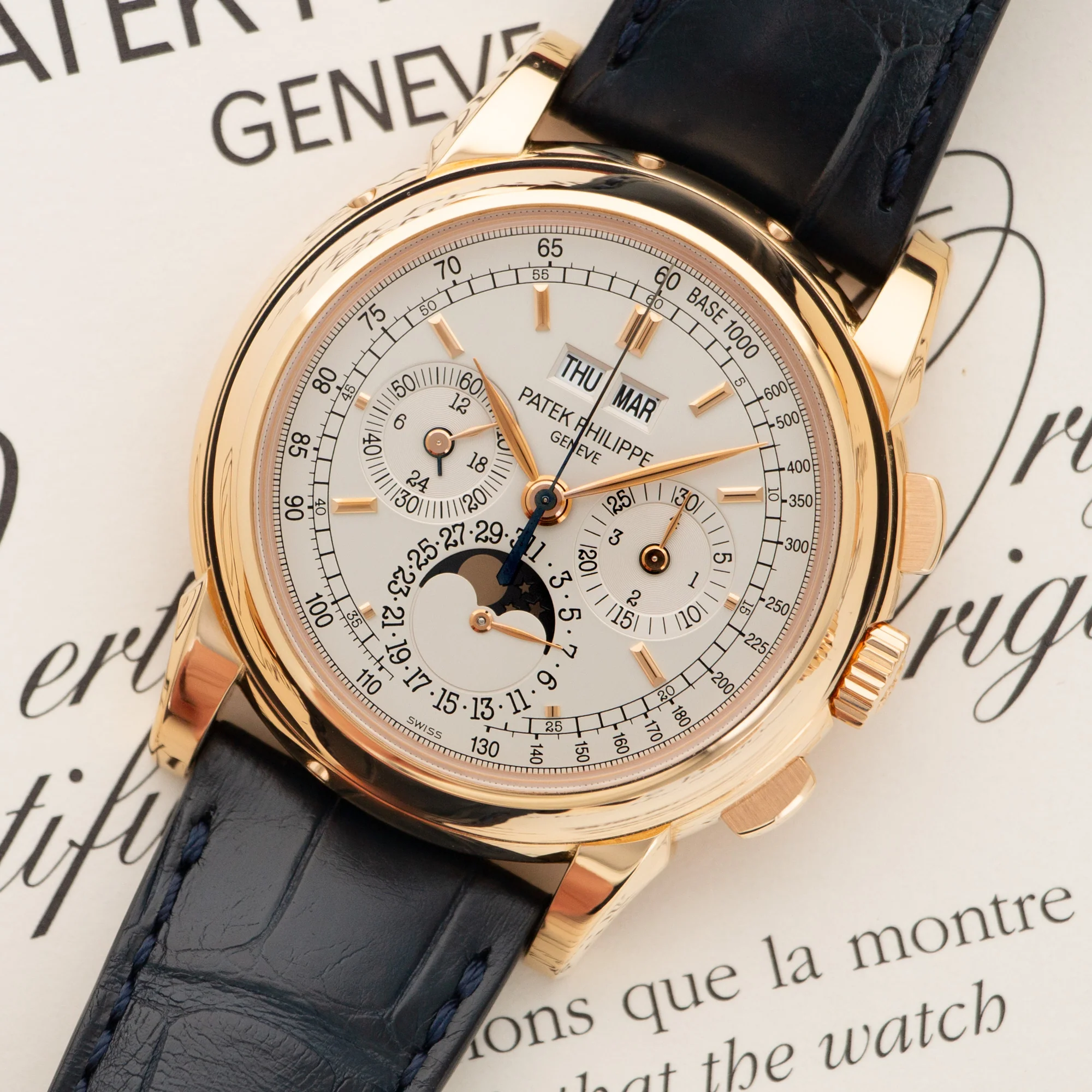 Patek Philippe Rose Gold Perpetual Calendar Chronograph Watch Ref. 5970 - Image 2